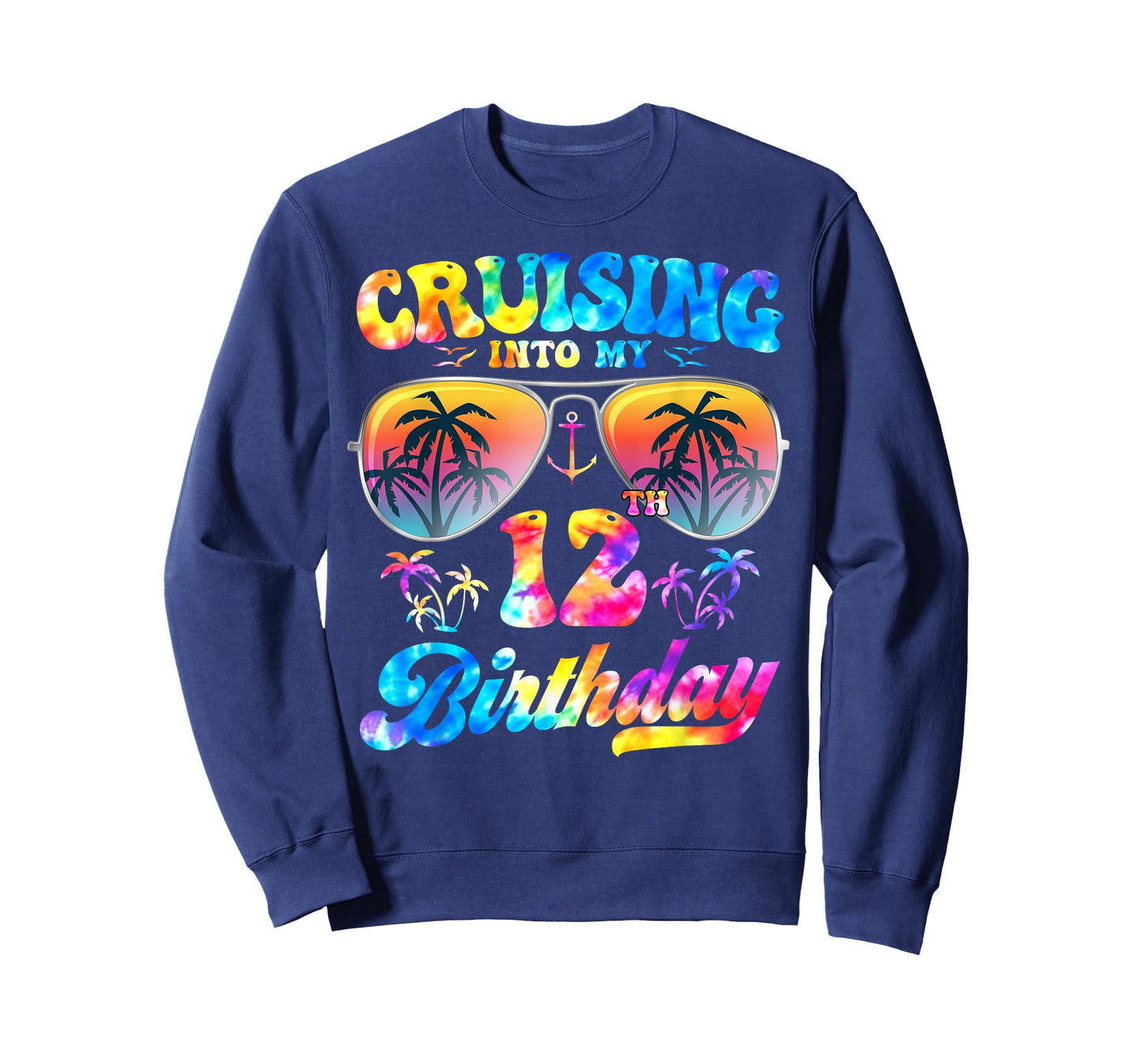 Tie-Dye Cruising Into My 12th Birthday Cruise 12 Years Old T-Shirt