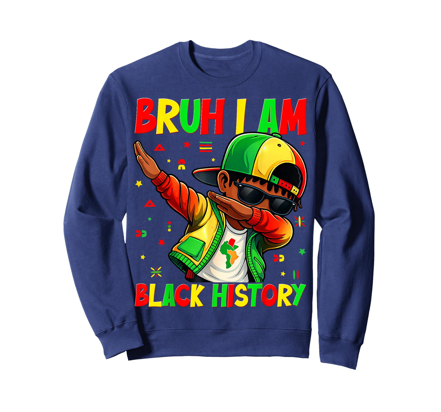 Bruh I Am Black History Month Dabbing Boy African Kid T-Shirt
