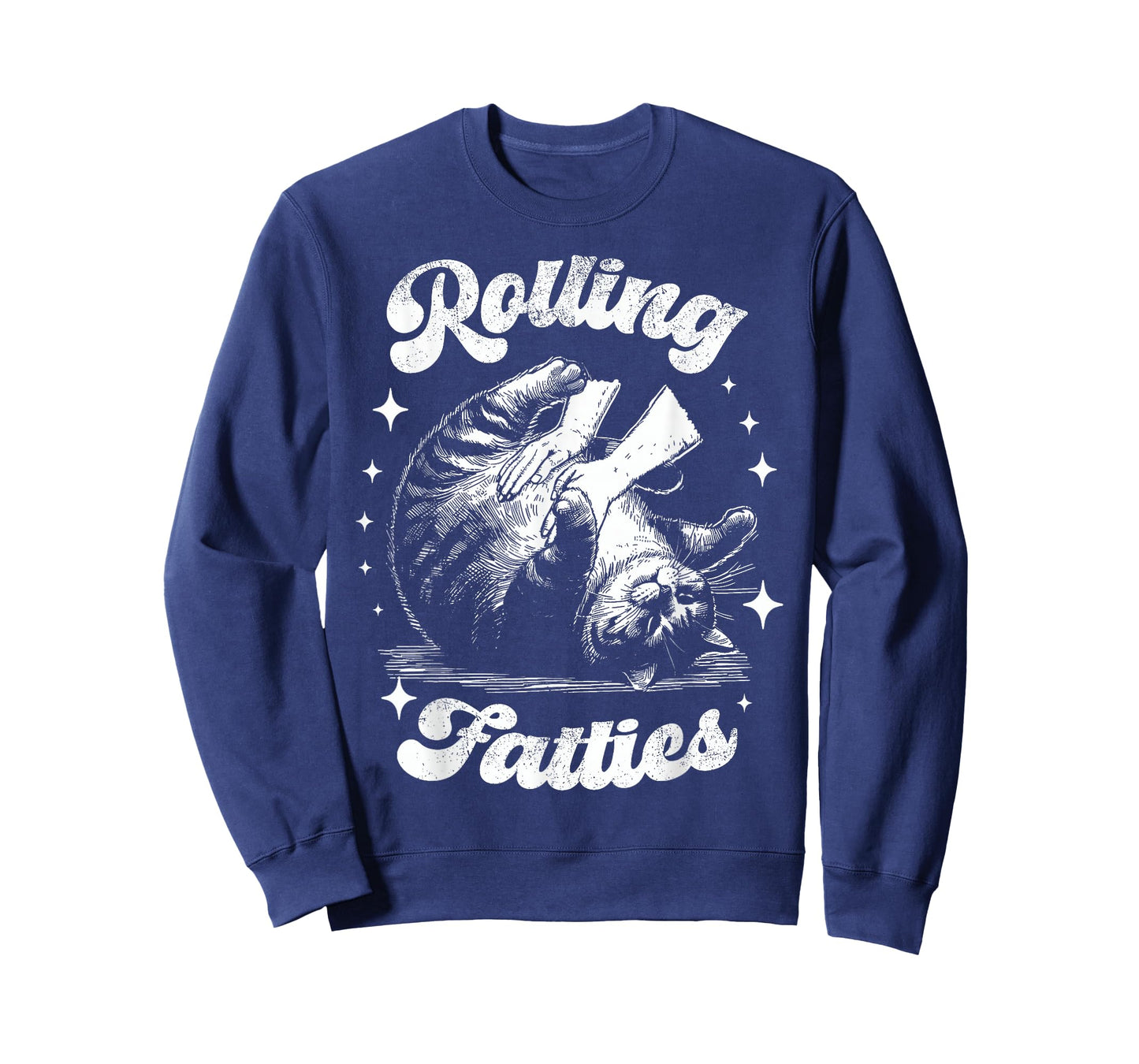 Retro Funny Rolling Fatties Vintage Sarcastic Cat Meme T-Shirt
