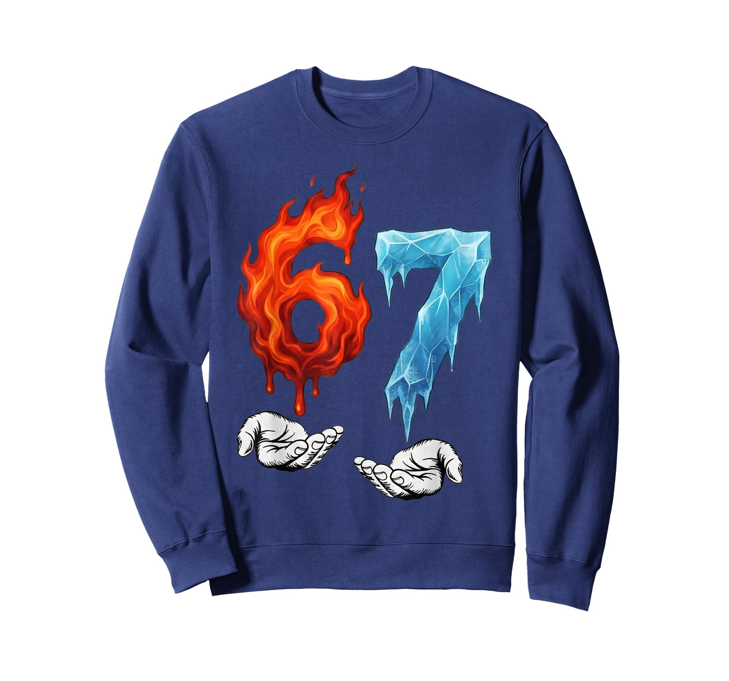 6 7 Meme Six Seven Ice 67 Flames Funny Kids Youth Men Women T-Shirt