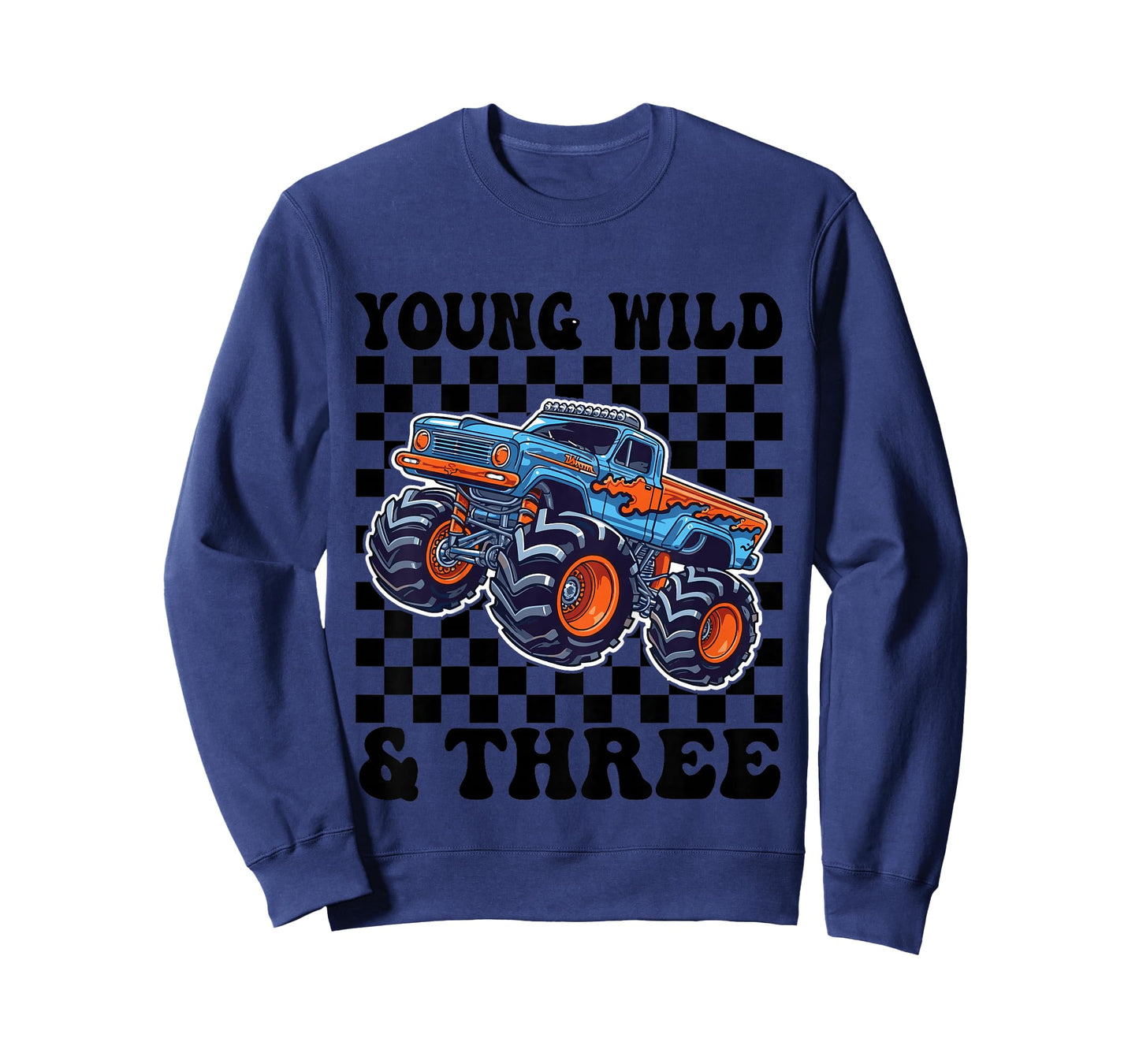3rd Birthday Monster Truck Young Wild and Three 3 Year Old T-Shirt