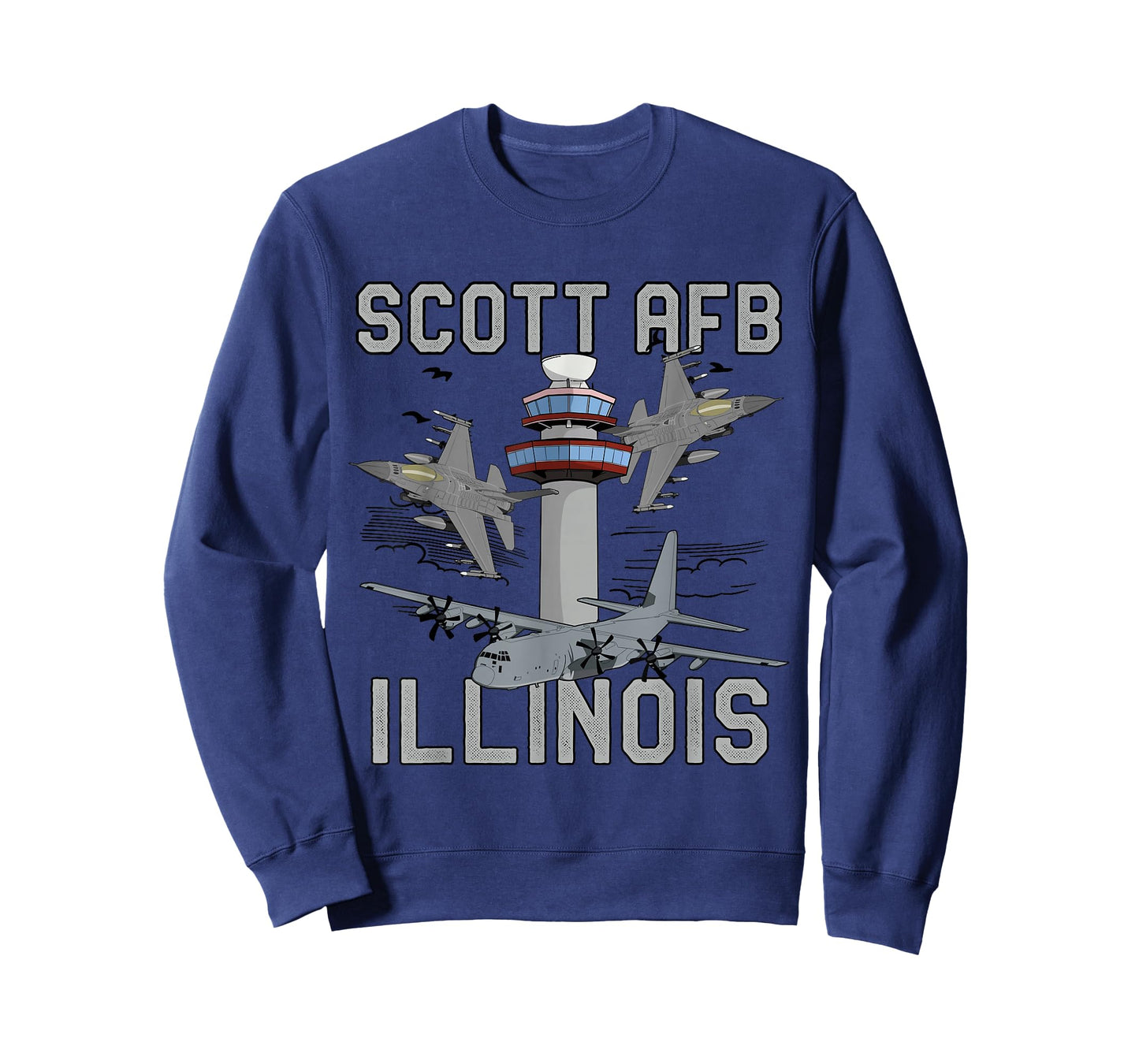 Scott AFB Illinois Air Force Base Fighter Jets Vintage Tee T-Shirt