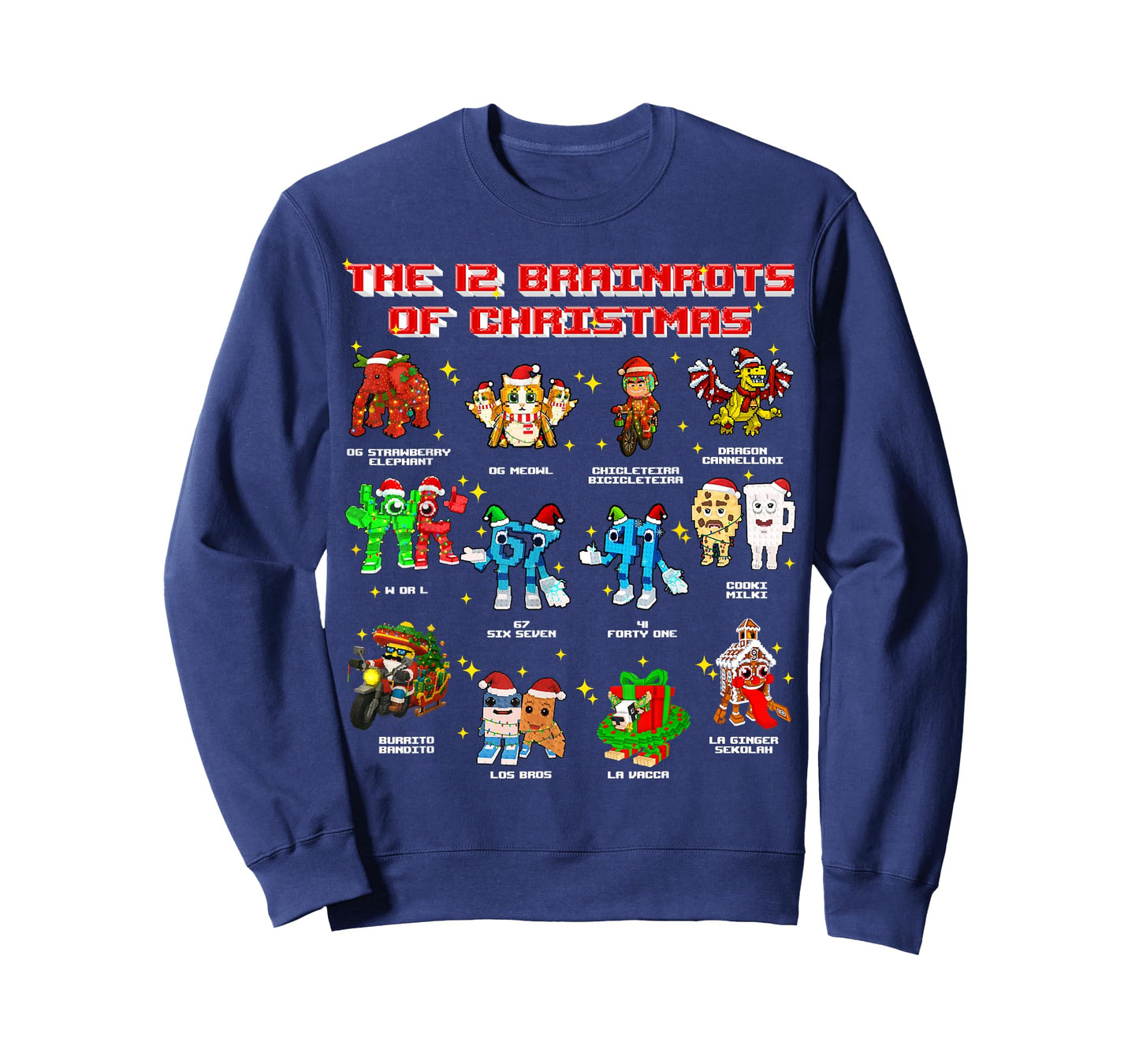 The 12 Brainrots of Christmas Funny Brainrot for Kids Teens T-Shirt