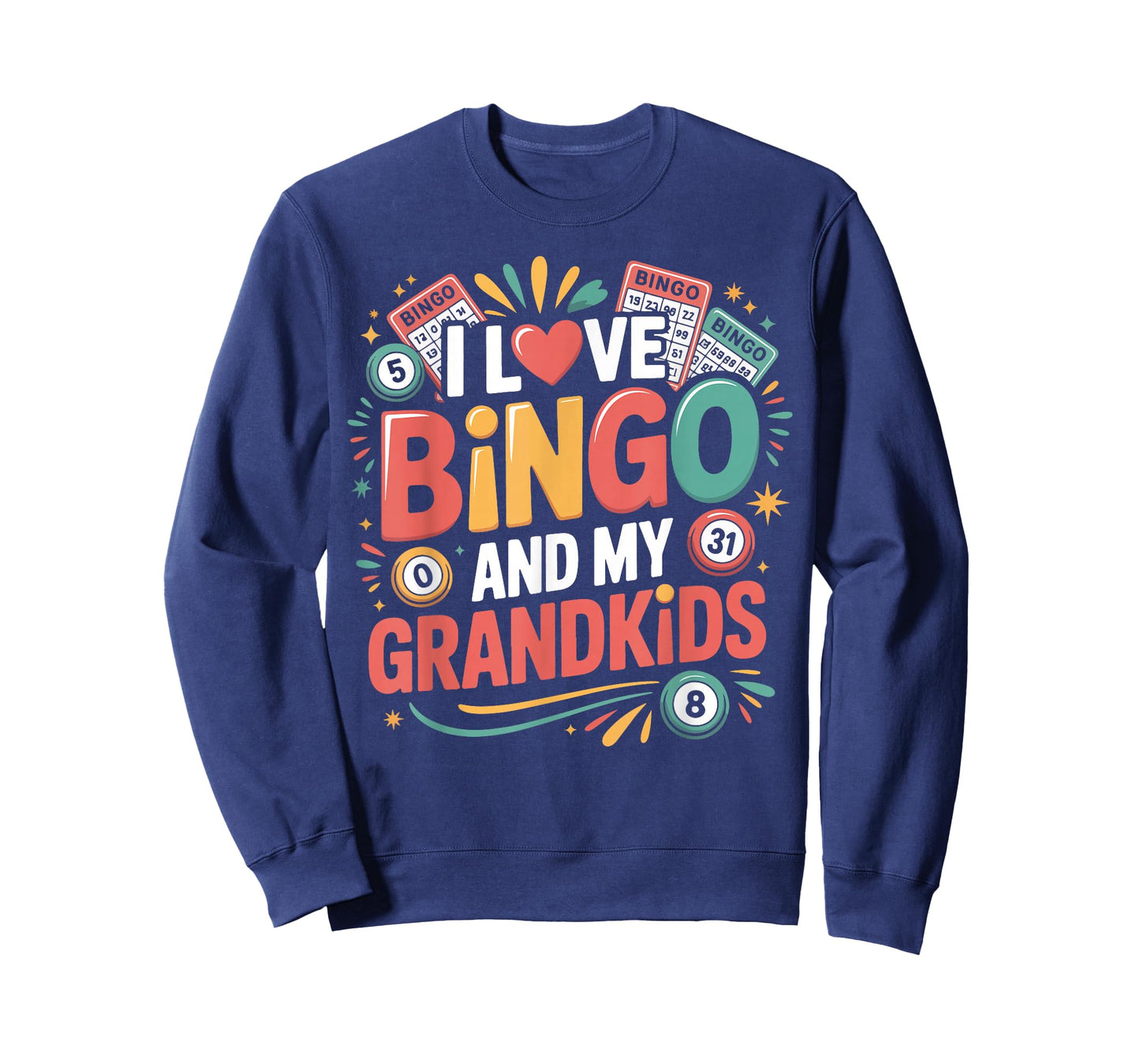 Bingo Player Grandma Grandpa I Love Bingo and My Grandkids T-Shirt