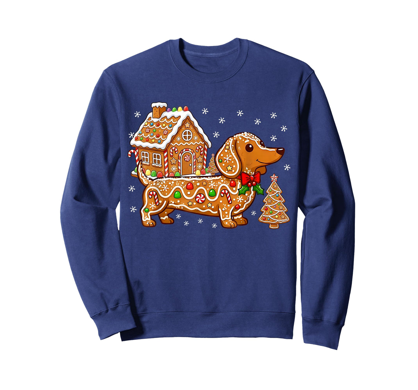 Gingerbread Dachshund Christmas Tree House Cookie Dog Lover T-Shirt
