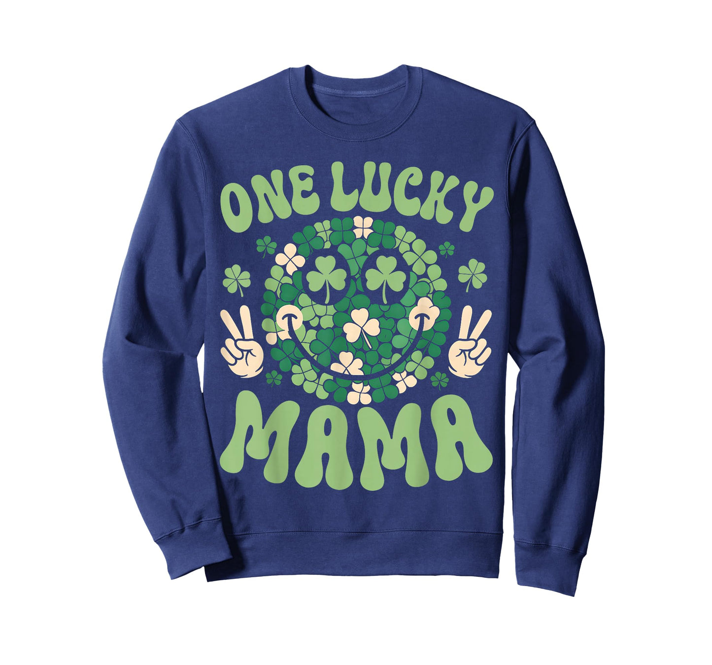 St Patricks Day Family Matching Groovy Retro One Lucky Mama T-Shirt
