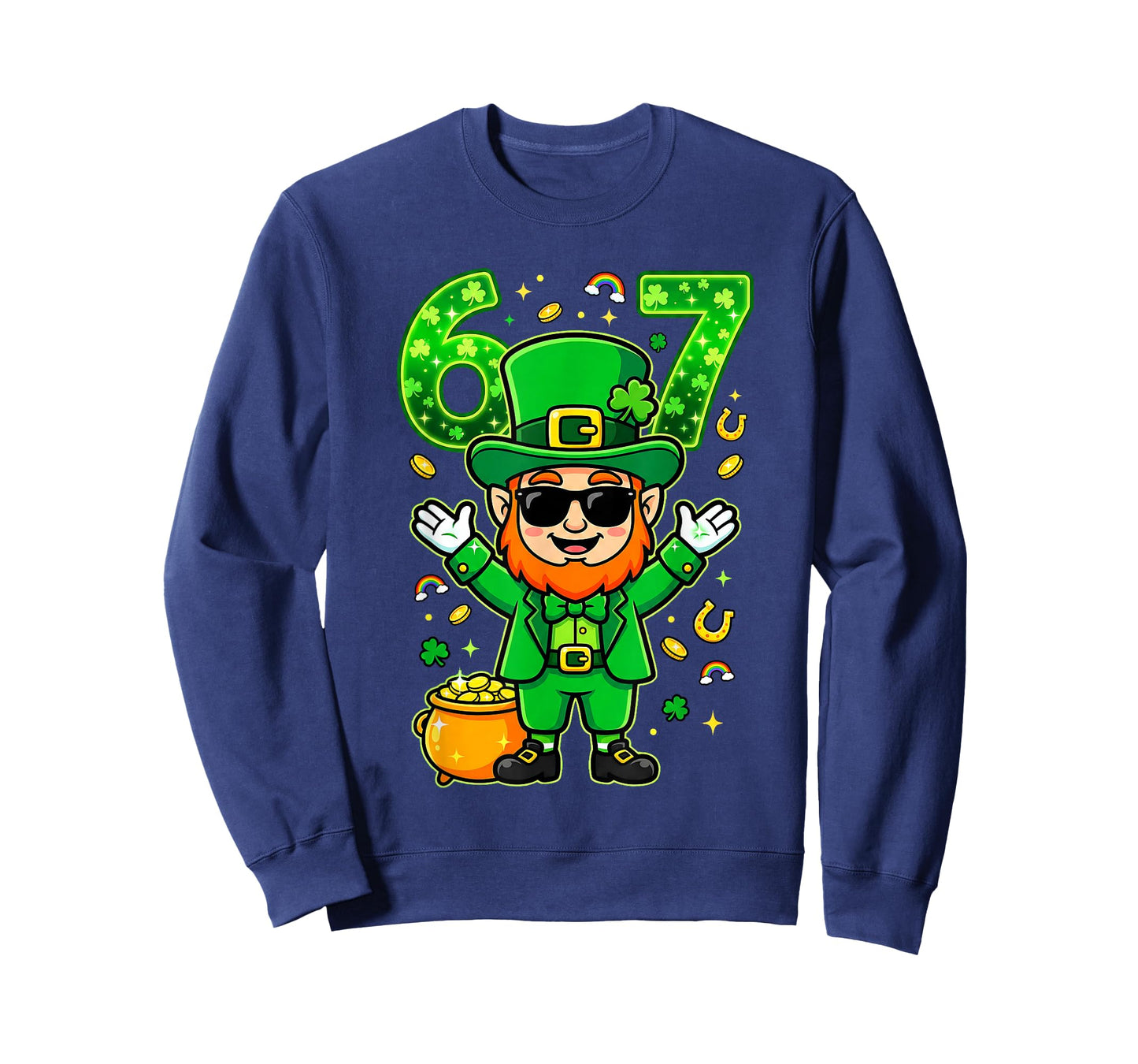 67 Six Seven Funny 6 7 Meme St Patricks Day Leprechaun 67 T-Shirt