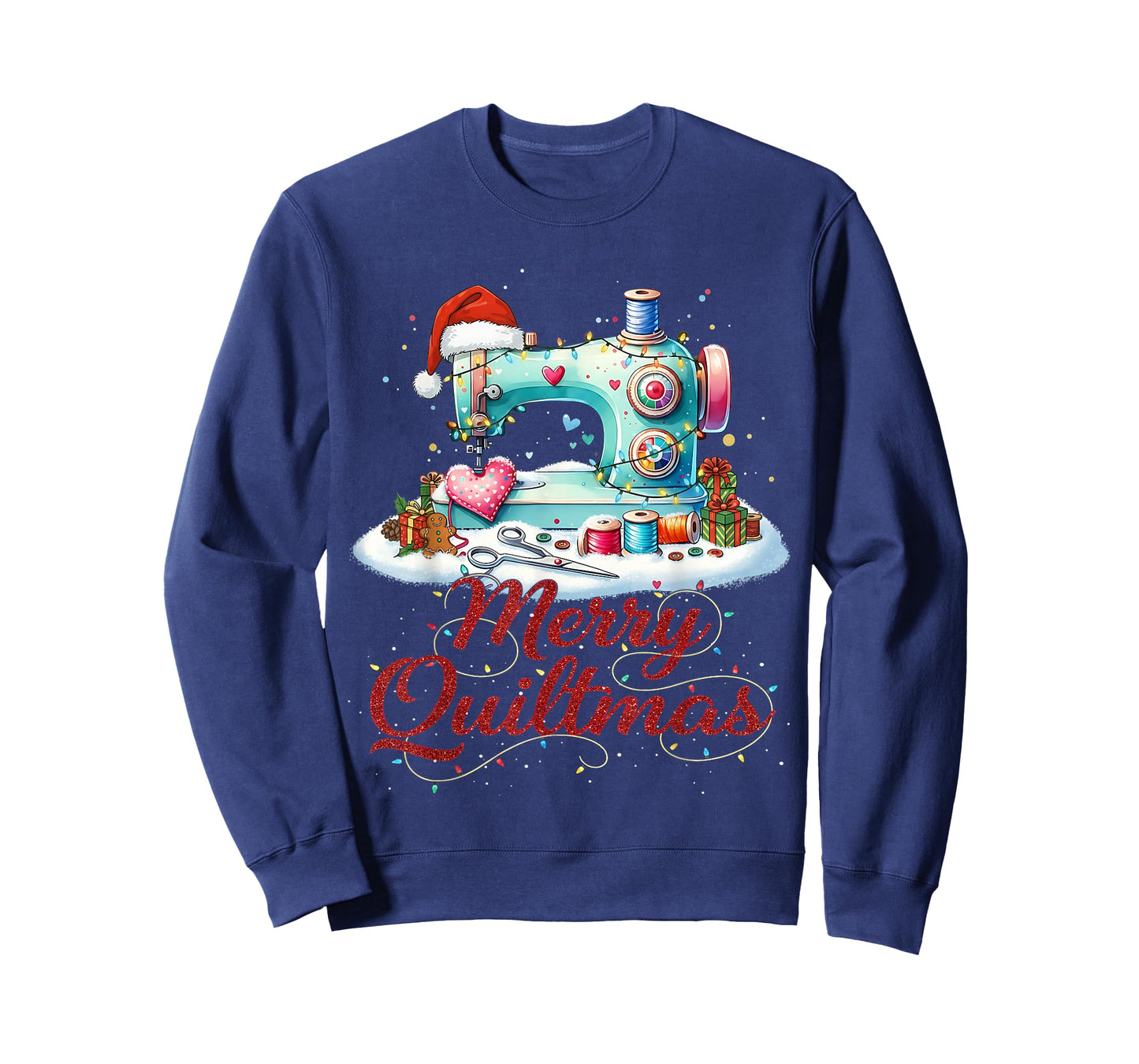 Cute Sewing Sewer Merry Quiltmas Christmas Patterns Quilter T-Shirt
