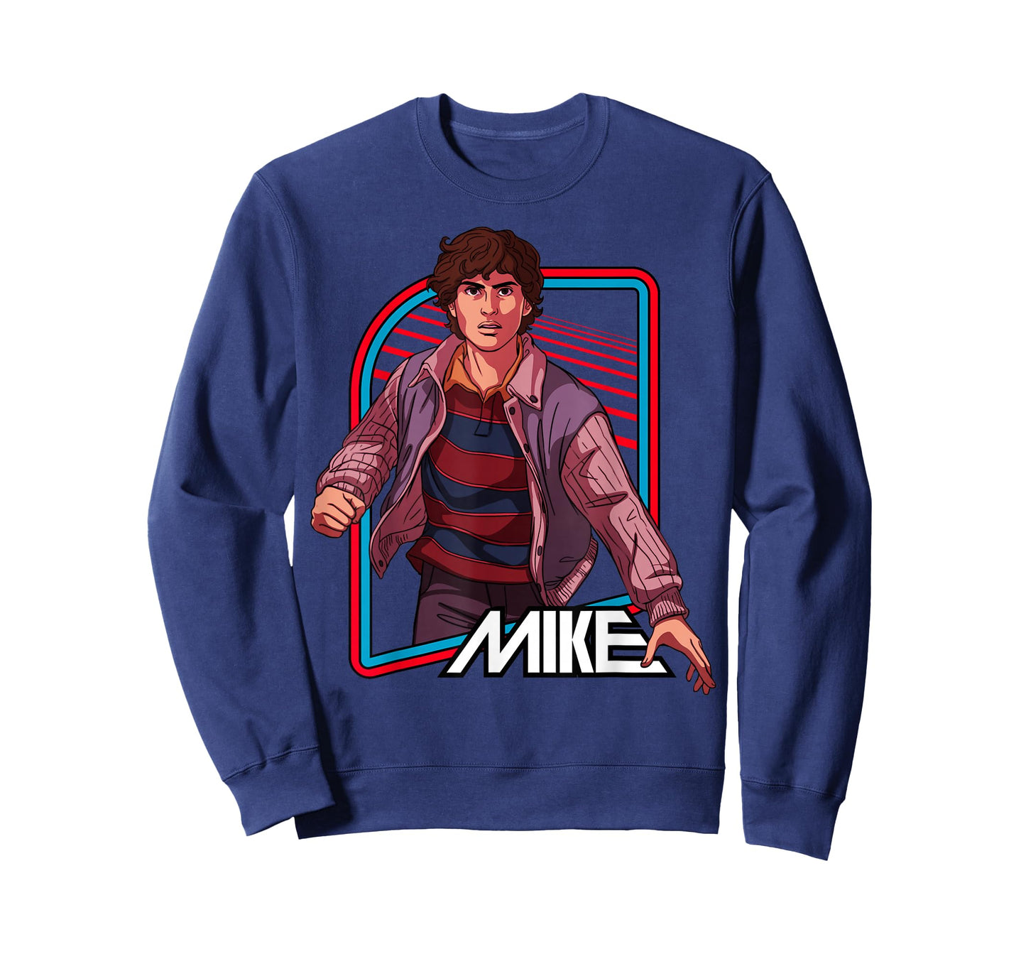 Stranger Things Mike Wheeler Neon Frame Character Portrait T-Shirt