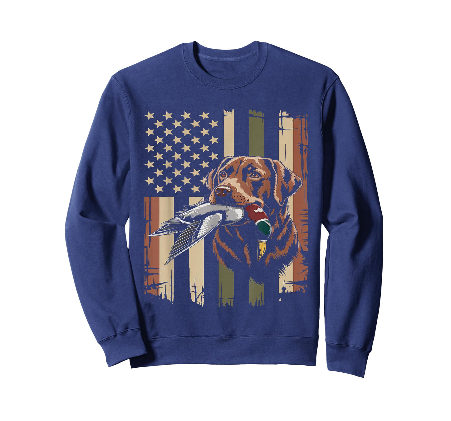 Duck Hunting Labrador American USA Flag Mallard Duck Hunter T-Shirt