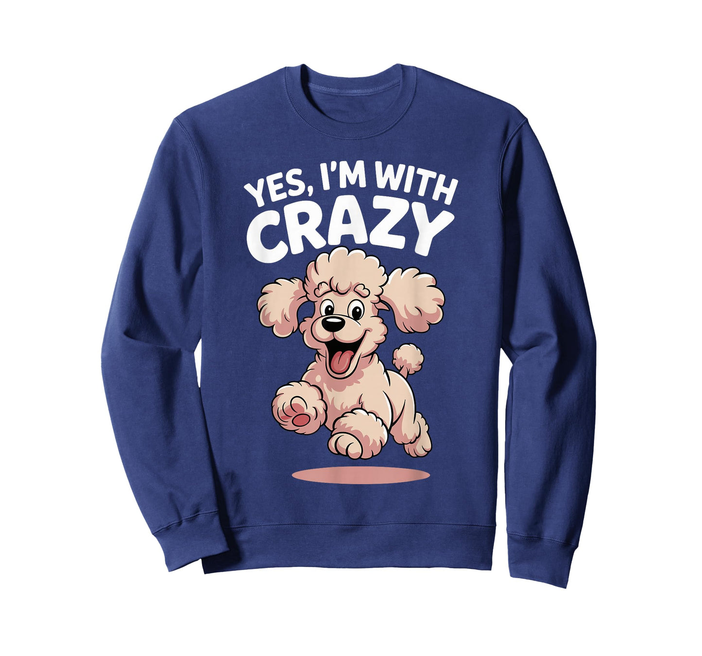 Yes I'm with Crazy Dog Smart Breed Funny Family Cute Poodle T-Shirt