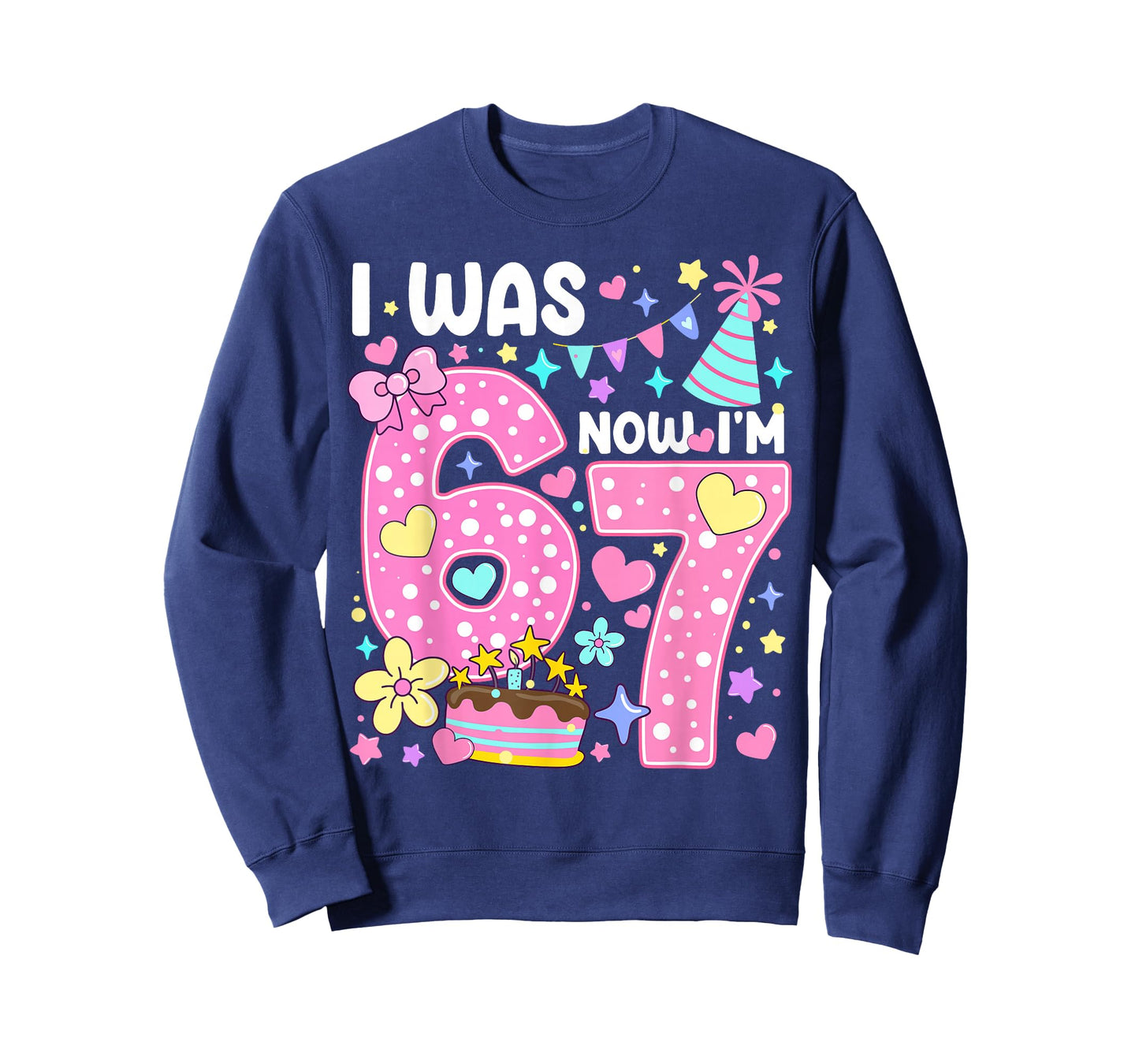 I was 6 Now I'm 7 Pink Polka Dot Seven Birthday Girl Party T-Shirt