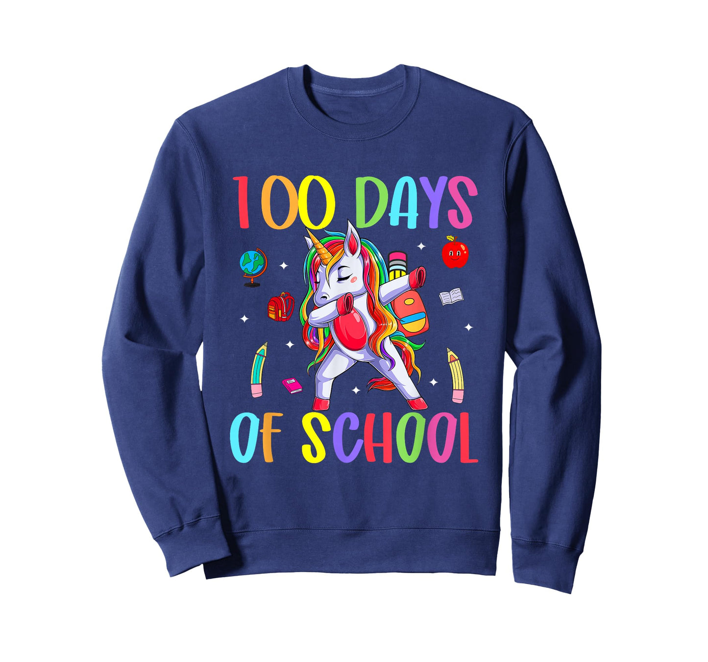 Happy 100th Day of School Kids Girls Unicorn Teacher Student T-Shirt