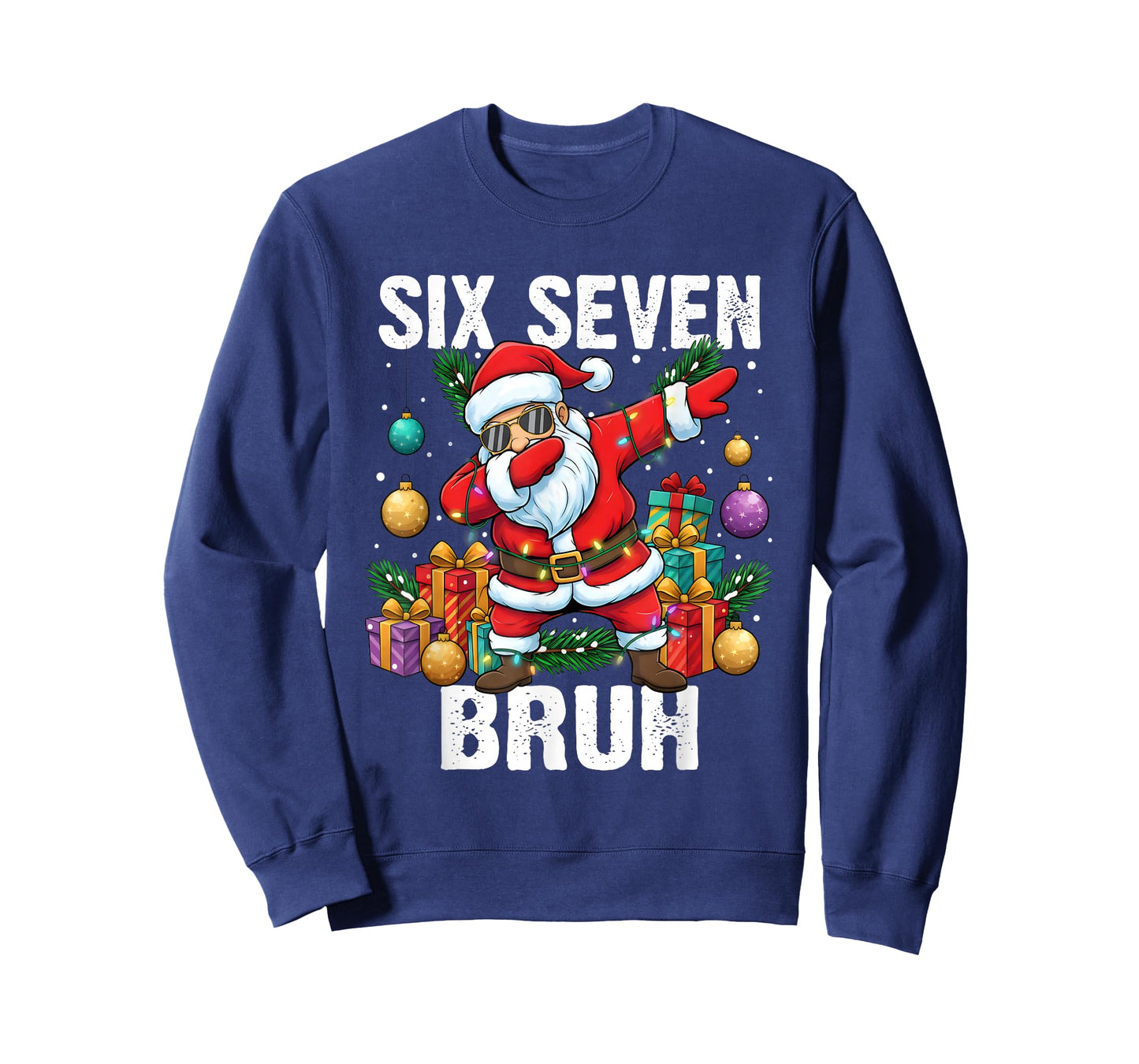 6-7 Bruh Christmas Cool Dabbing Santa Six Seven Meme Boys T-Shirt