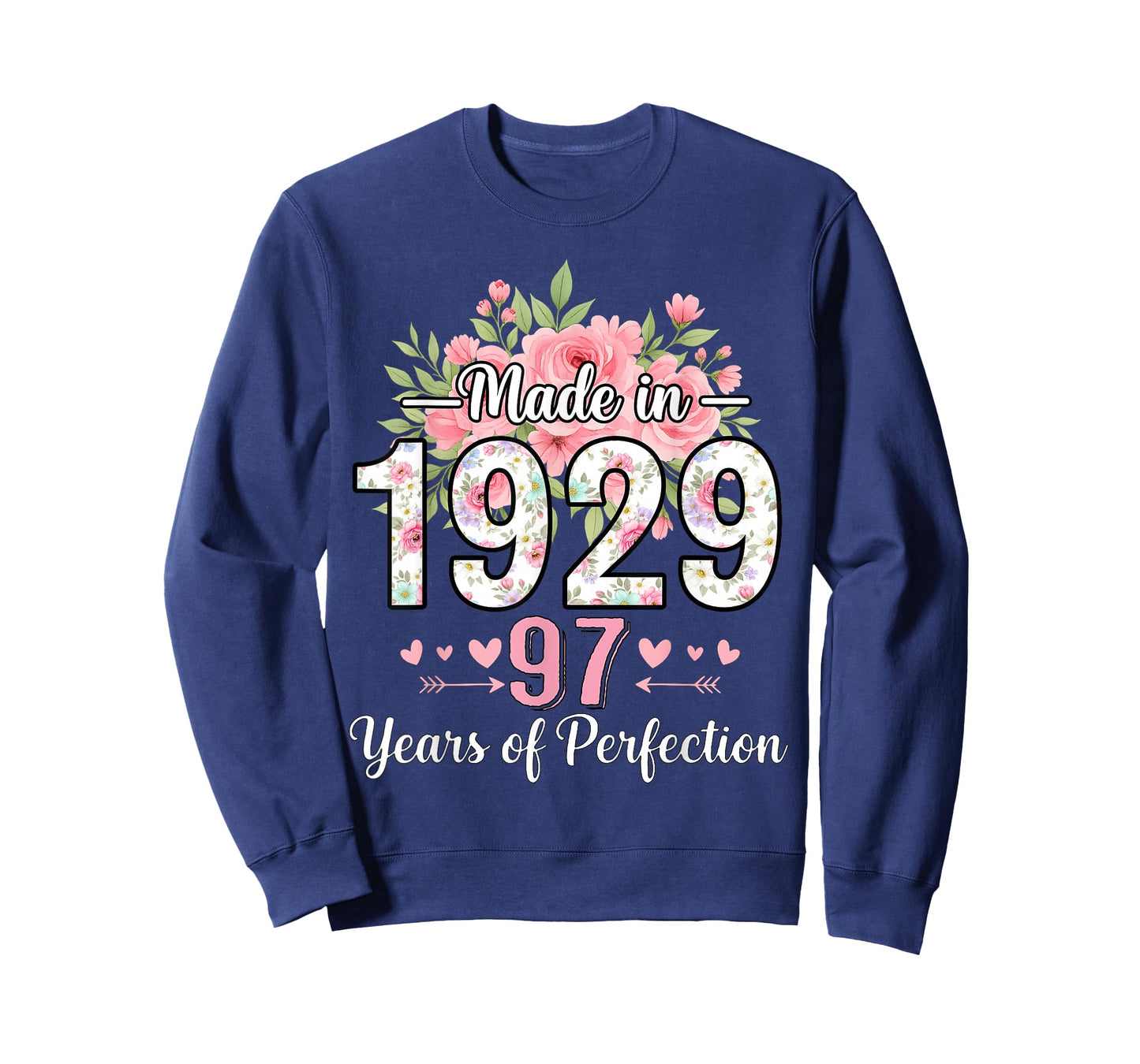 Made in 1929 Floral 97th Birthday Gifts Women 97 Years Old T-Shirt