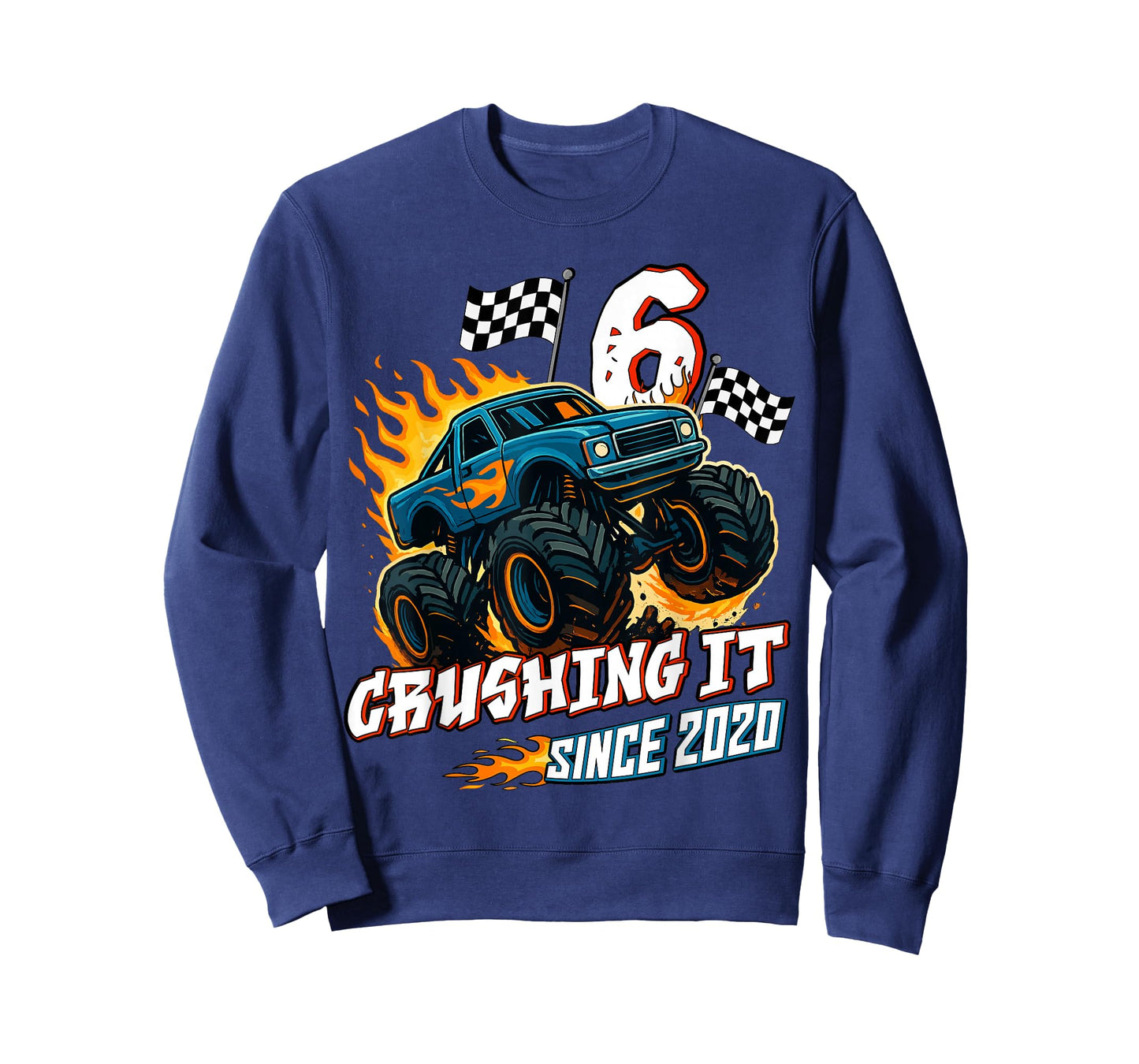 Birthday Monster Truck 6 Year Old Boys 6th Party Born 2020 T-Shirt