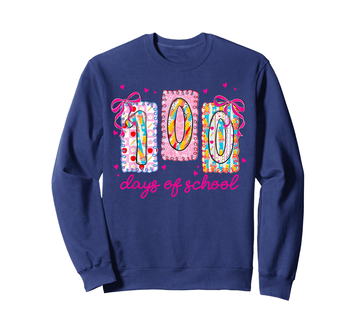 Preppy 100 Days of School Coquette Bow 100th Day of School T-Shirt