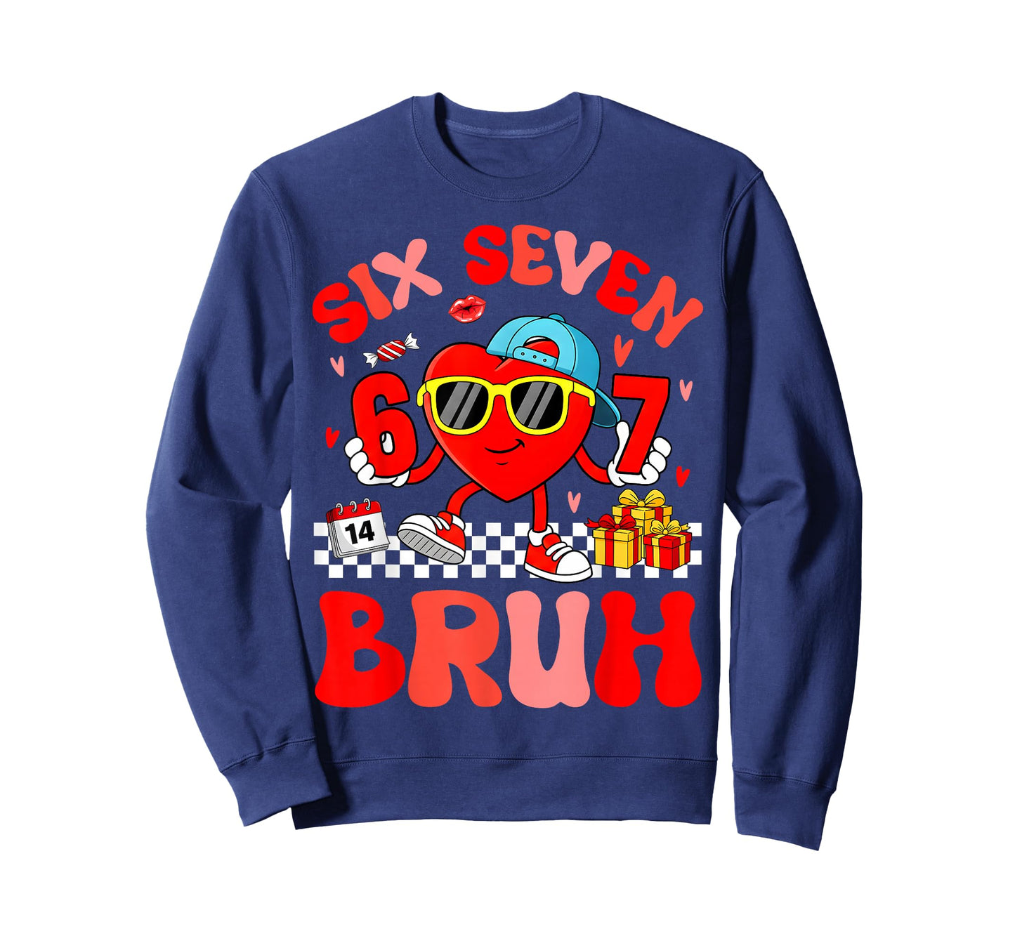 Funny Meme 67 Six Seven Bruh Valentine Heart Toddler Kid Boy T-Shirt