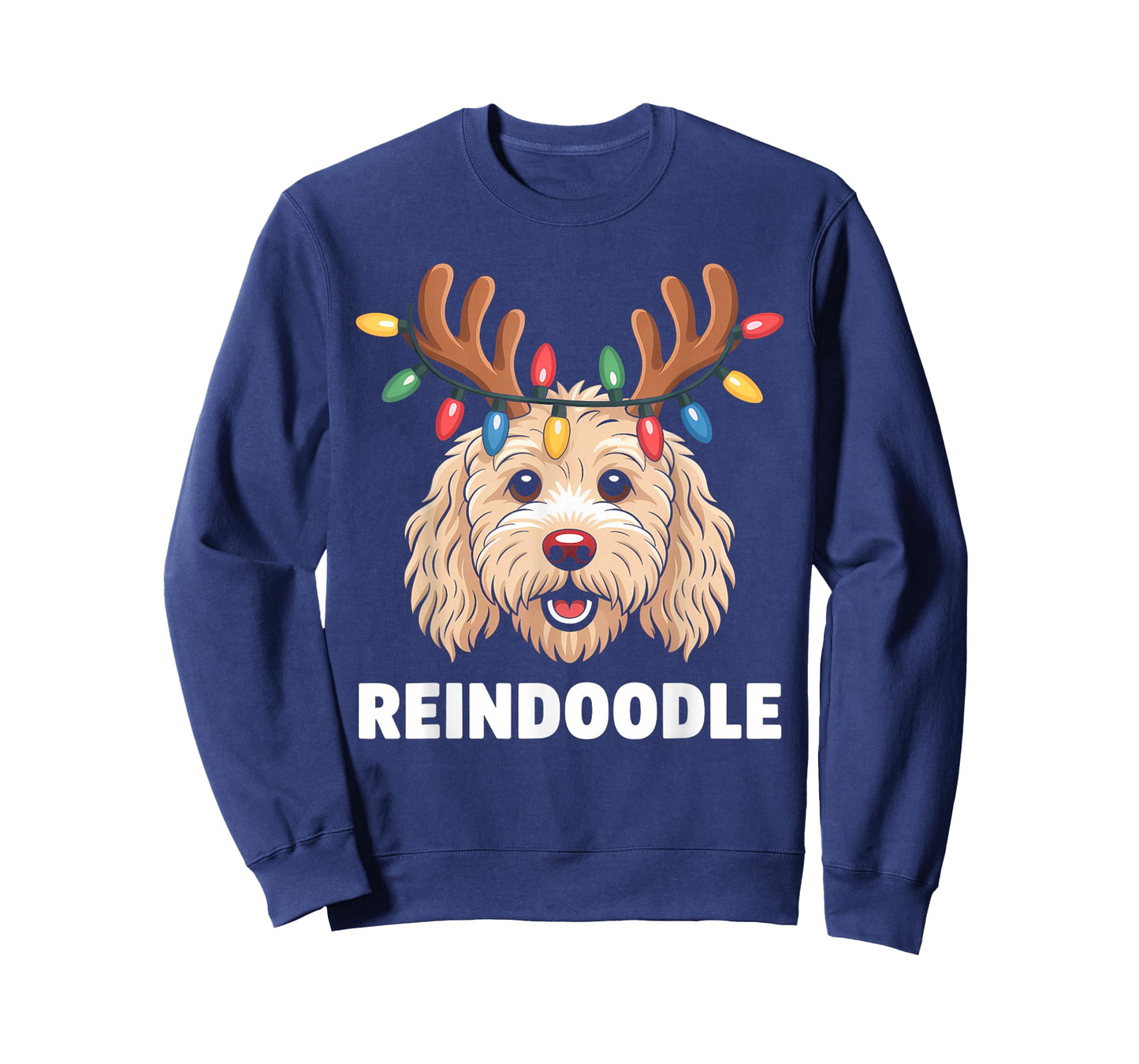 Reindoodle Cute Doodle Dog Christmas T-Shirt