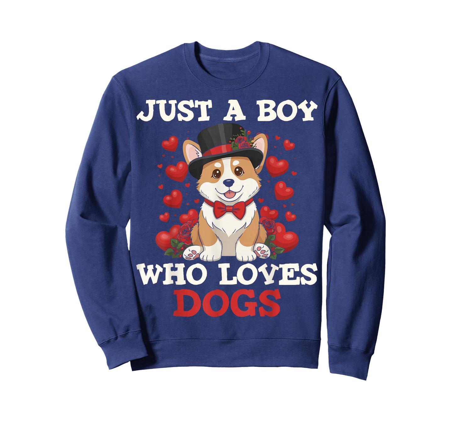 Just A Boy Who Loves Dogs Cute Corgi Dog Pet Animal Lovers T-Shirt