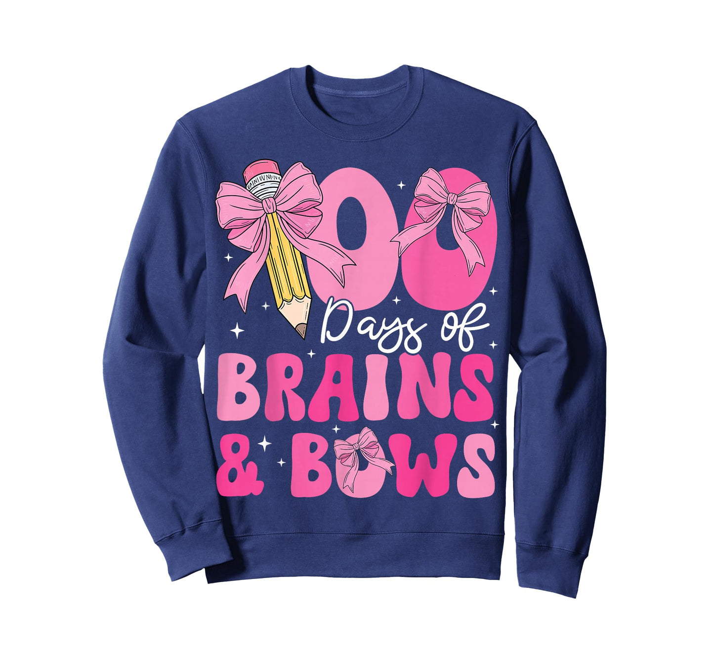 100 Days of School Brains and Bows 100th Day of School Girls T-Shirt