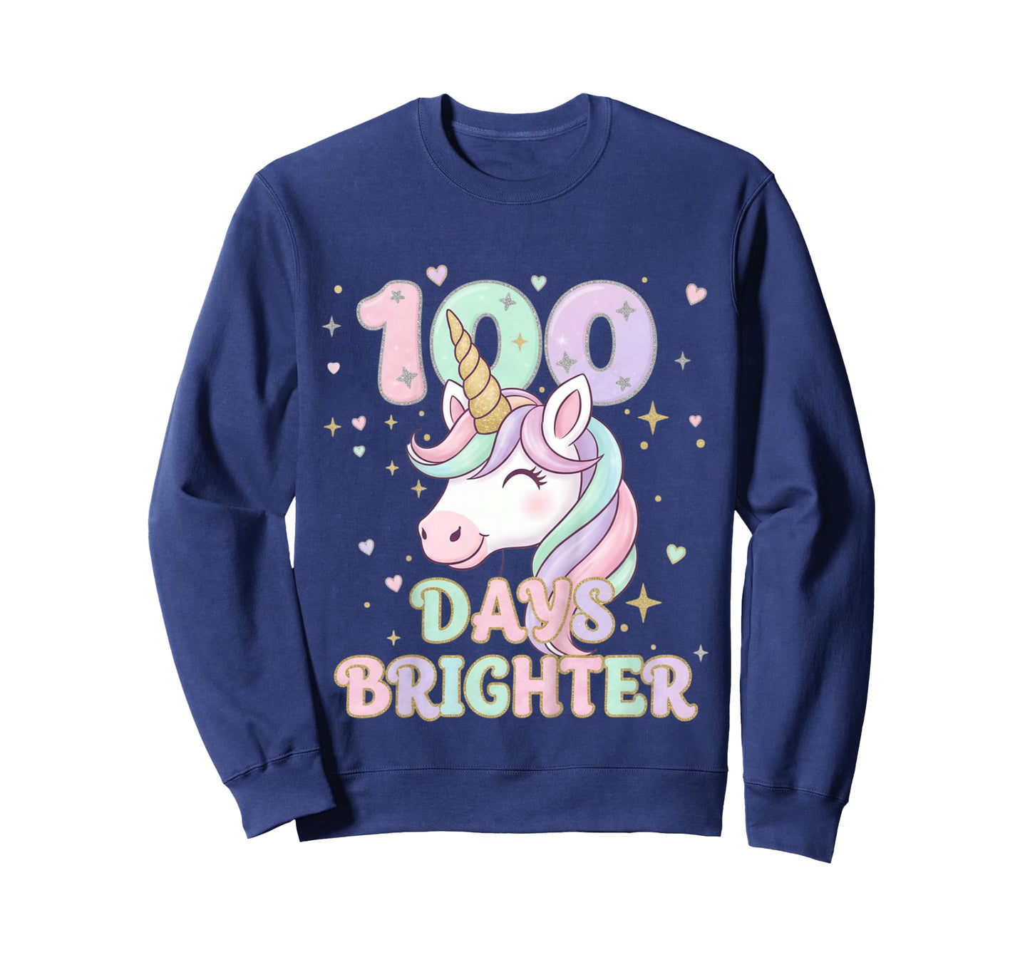 100 Days of School Unicorn 100 Days Brighter T-Shirt