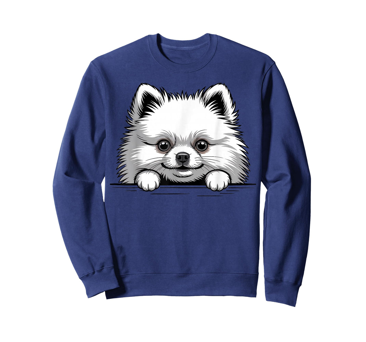 White Pomeranian Funny Peeking Pocket Puppy Dog Lover T-Shirt