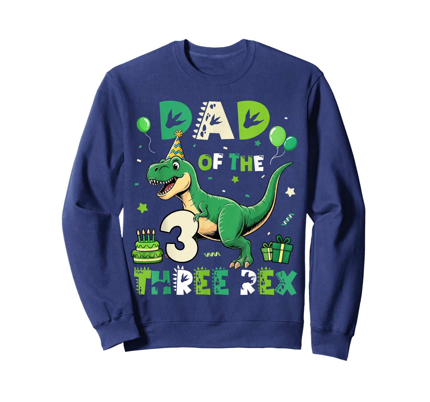 Dad of The Three Rex Birthday Dinosaur Family Matching T-Shirt