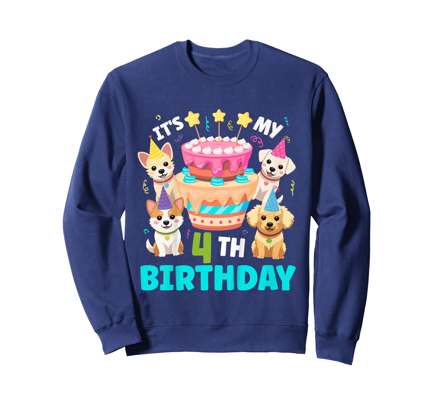 4th Dog Birthday Party Four Year Old Puppy Birthday T-Shirt