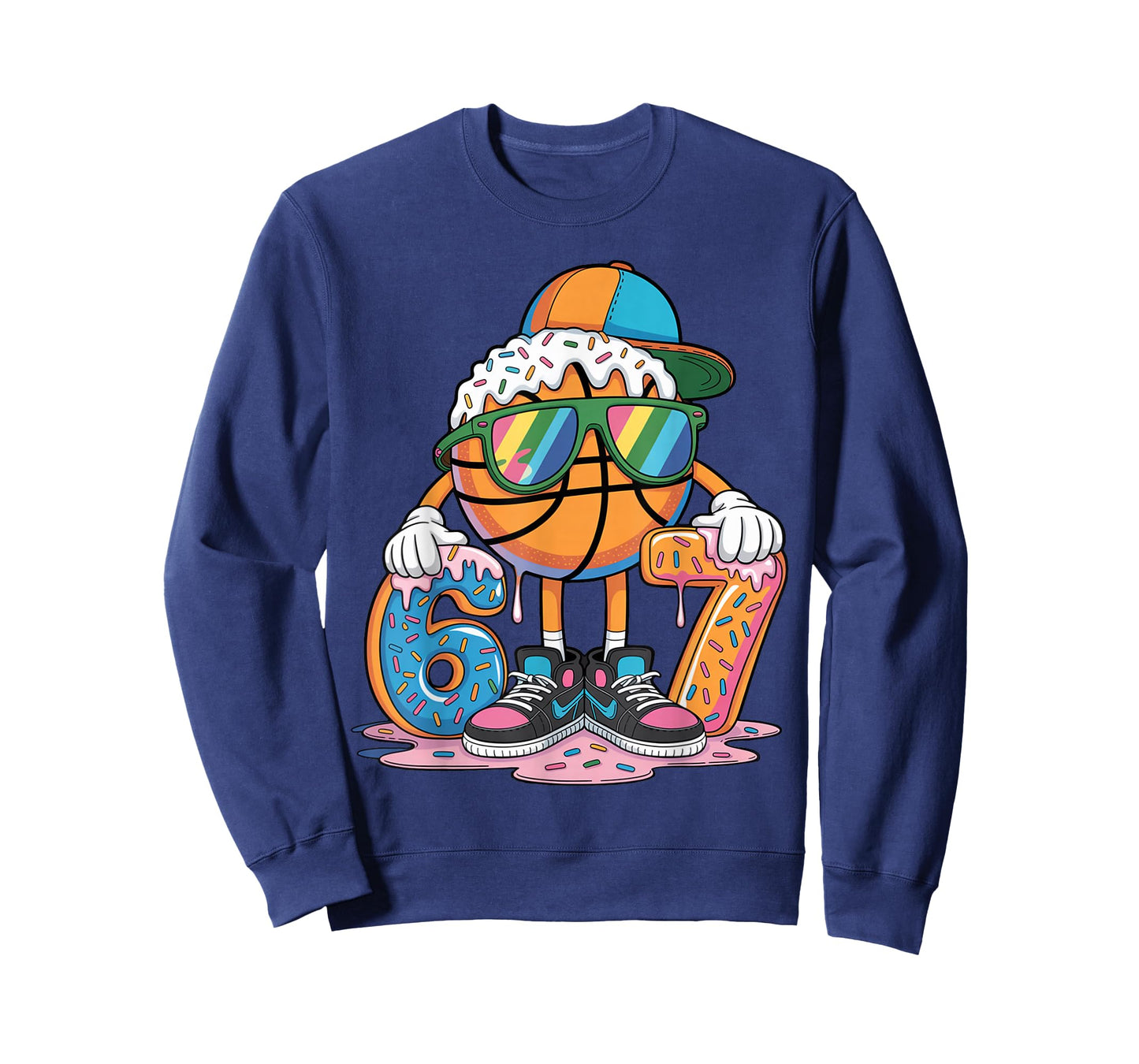 Funny 67 Basketball Ice Cream Drip Six Seven Meme Kids T-Shirt