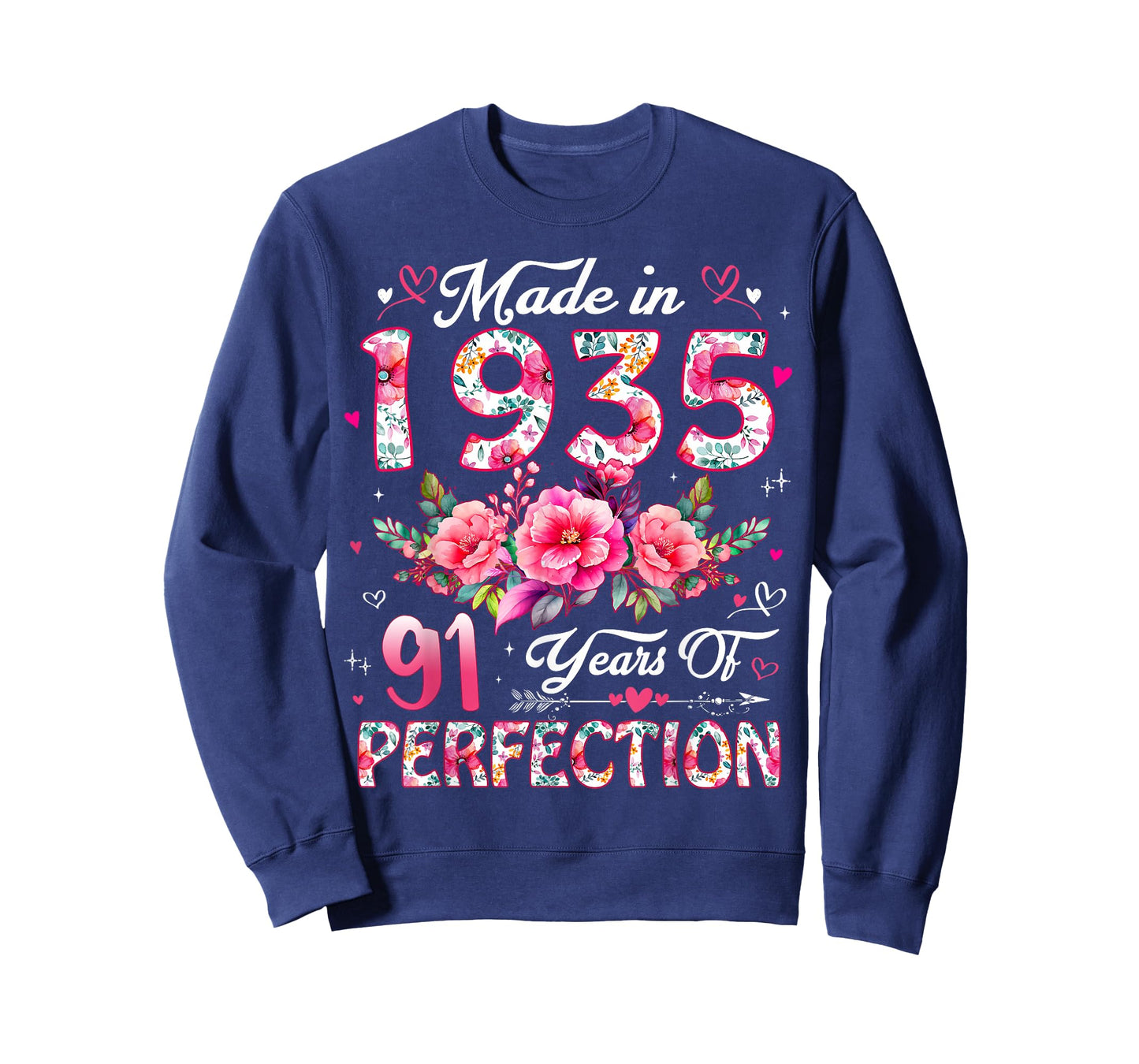 91 Year Old Made in 1935 Floral 91st Birthday Women T-Shirt
