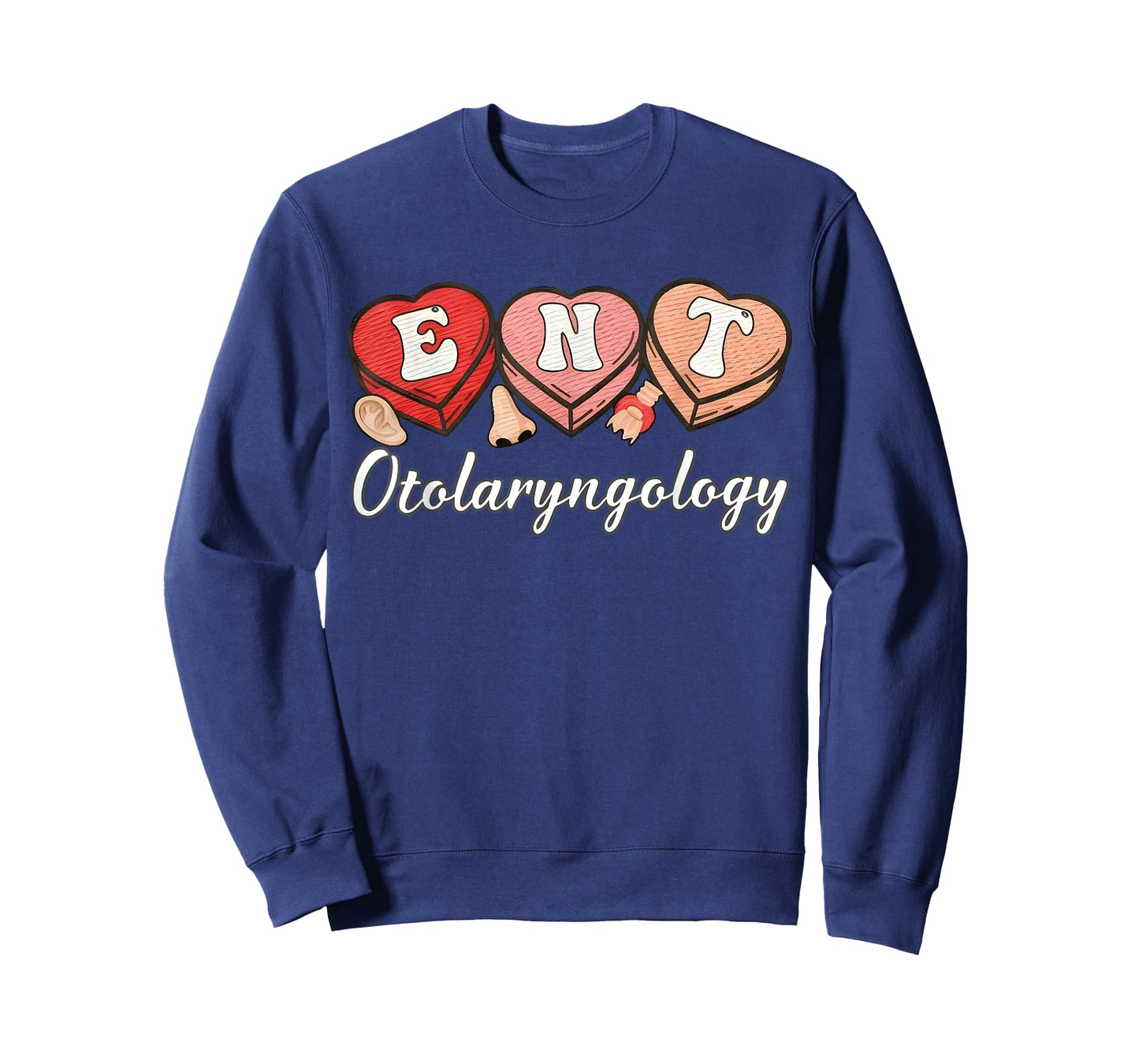 Retro ENT Nurse Otolaryngology Hearts Candy Valentines T-Shirt