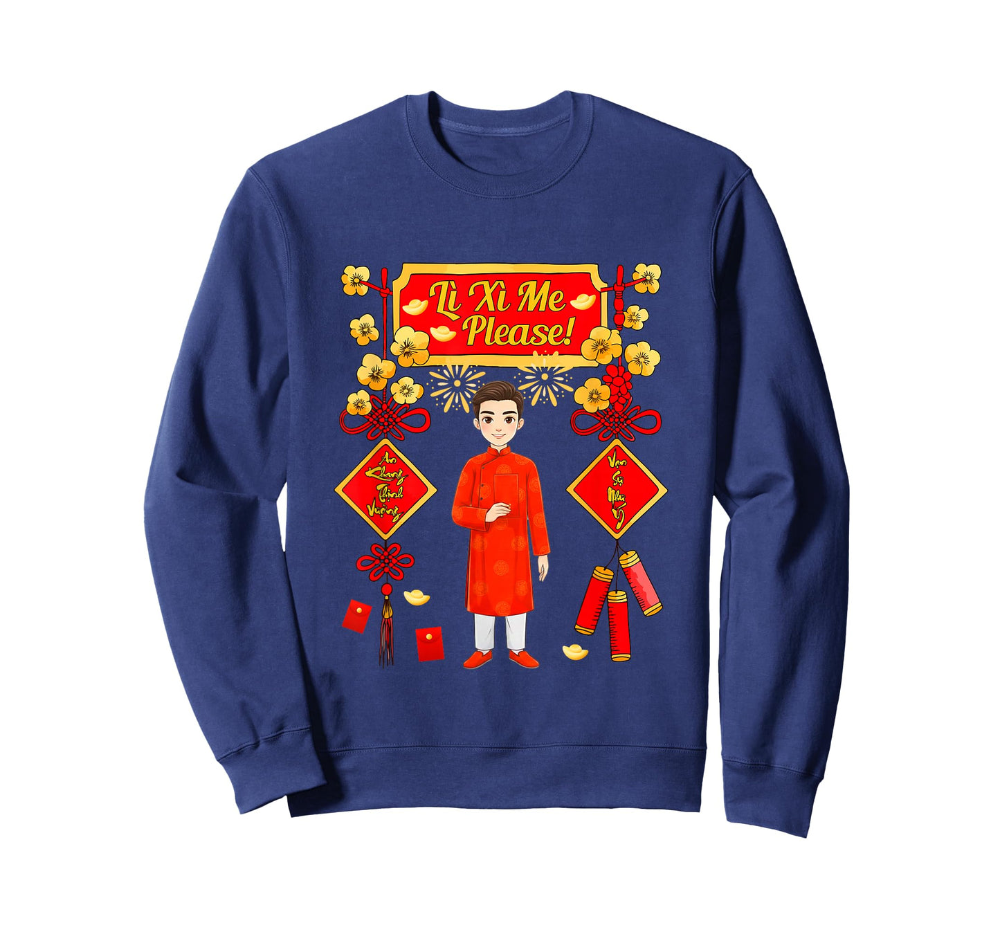 Li Xi Me Please Vietnamese Lunar New Year Man Ao Dai T-Shirt