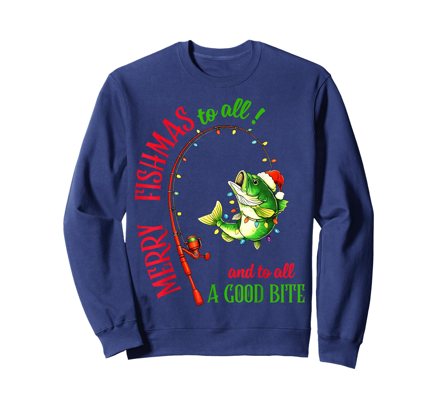 Merry Fishmas to All Fishing Fisherman's Funny Christmas Men T-Shirt