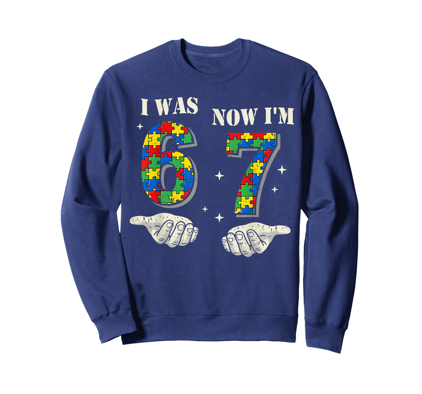 I was 6 Now I'm 7 Year Old Birthday Autism 67 for Kids Boys T-Shirt