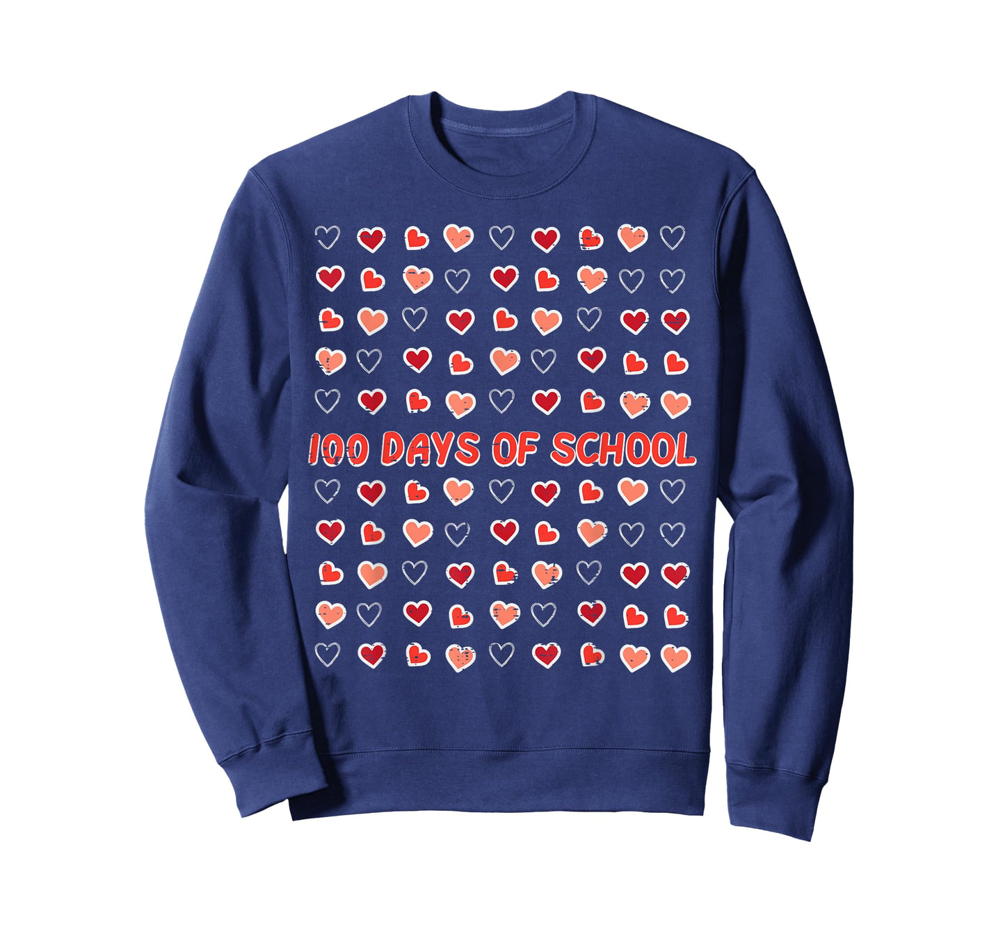 100 Days of School Hearts Cute 100th Day Girls Kids Women T-Shirt