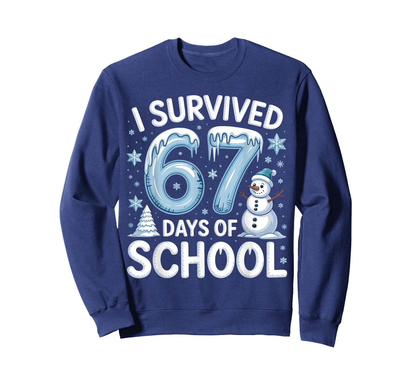 I Survived 67 Days of School Christmas Candy Cane Six Seven T-Shirt