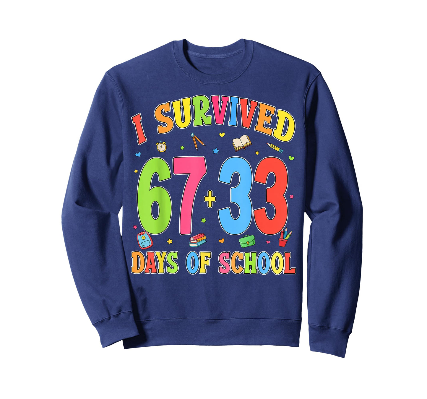 I Survived 67 + 33 Days of School 100th Day of School Kids T-Shirt