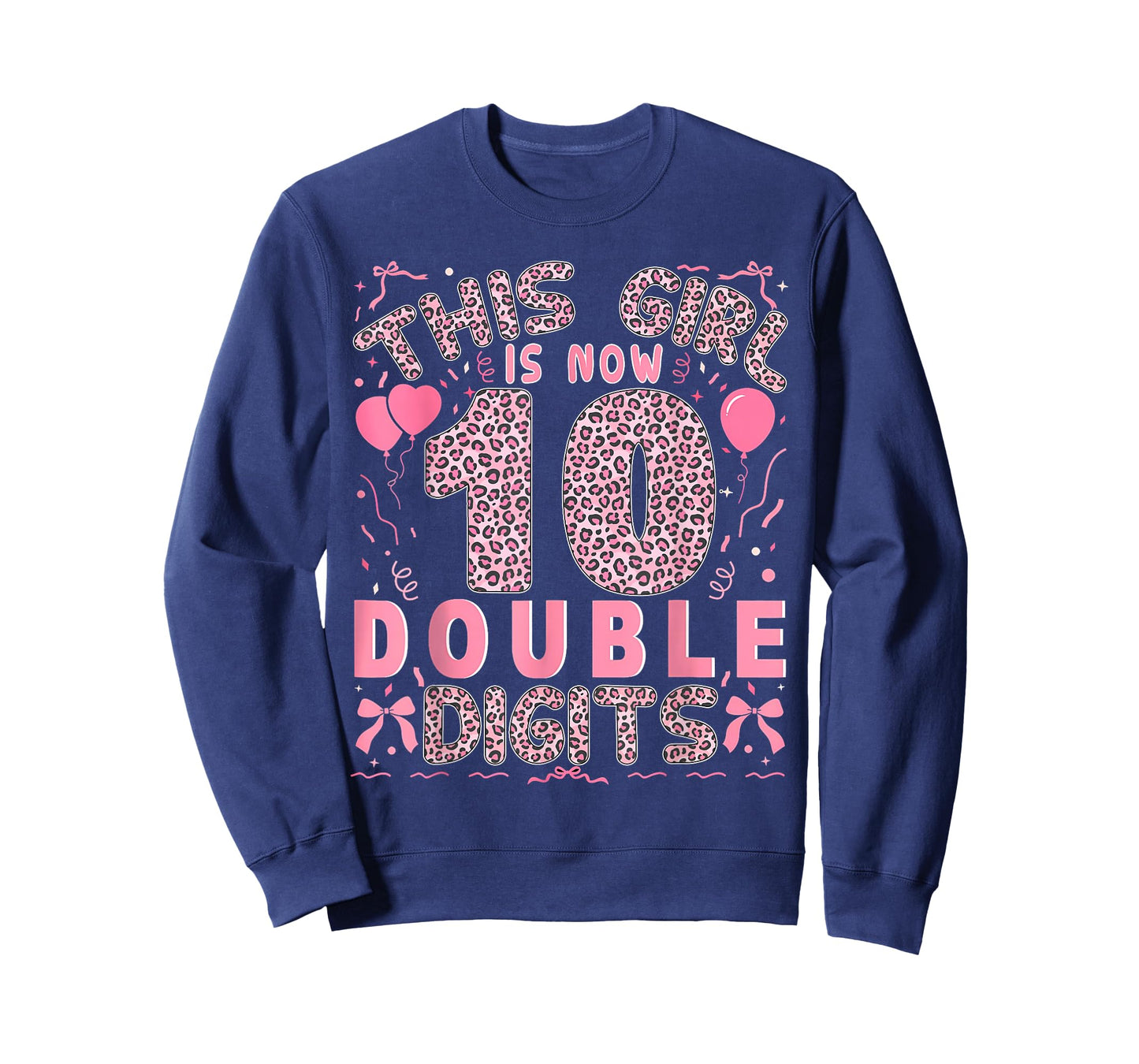 This Girl is Now 10 Double Digits Coquette Leopard Pink T-Shirt