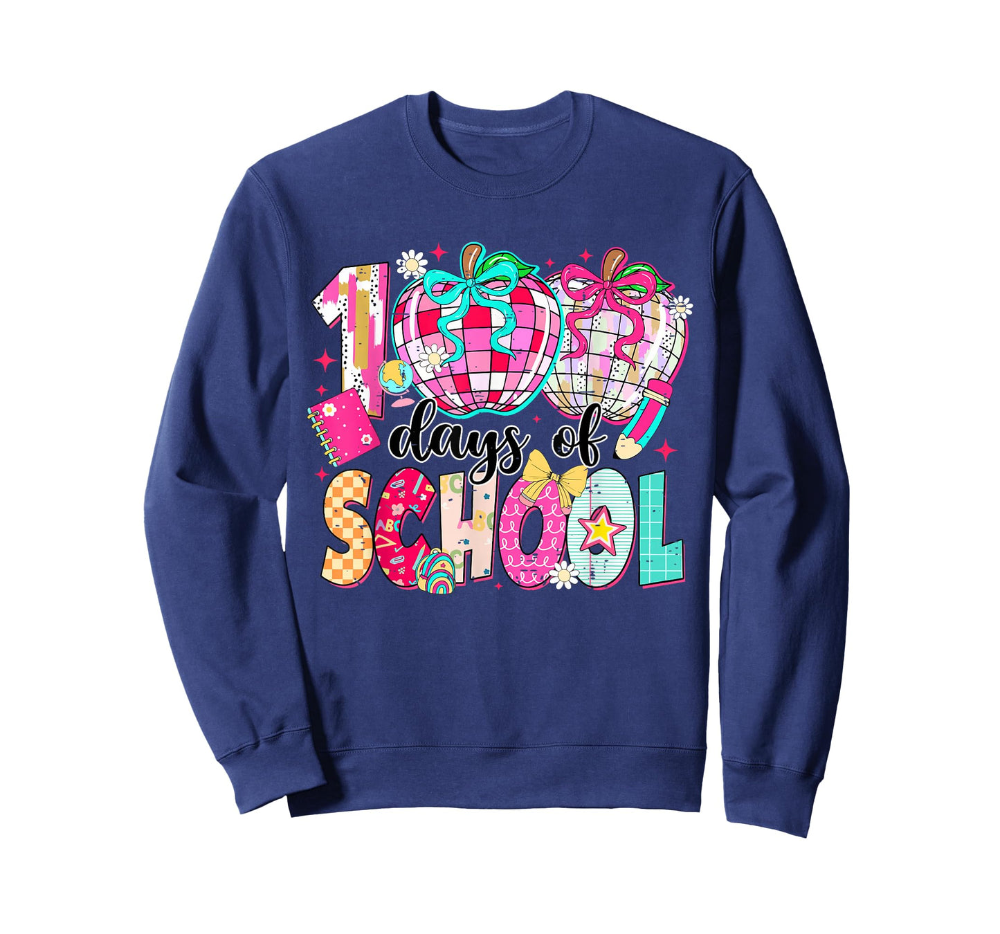 100 Days of School Coquette Disco Ball Teacher Kid 100th Day T-Shirt