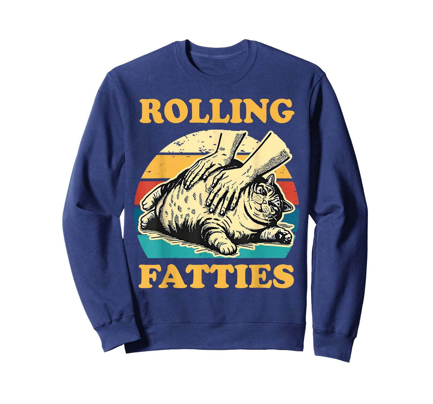 Cat Rolling Fatties Funny T-Shirt for Men Women T-Shirt