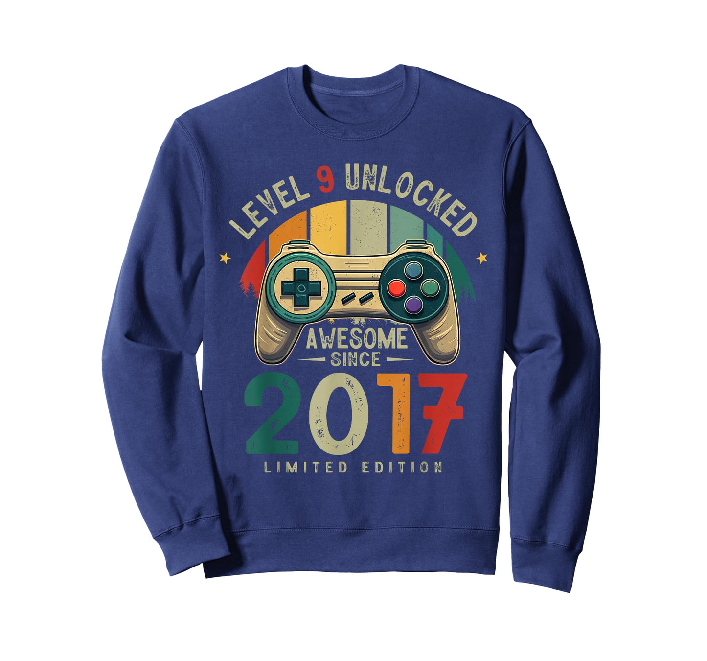 Level 9 Unlocked Awesome Since 2017 9th Birthday Gaming T-Shirt