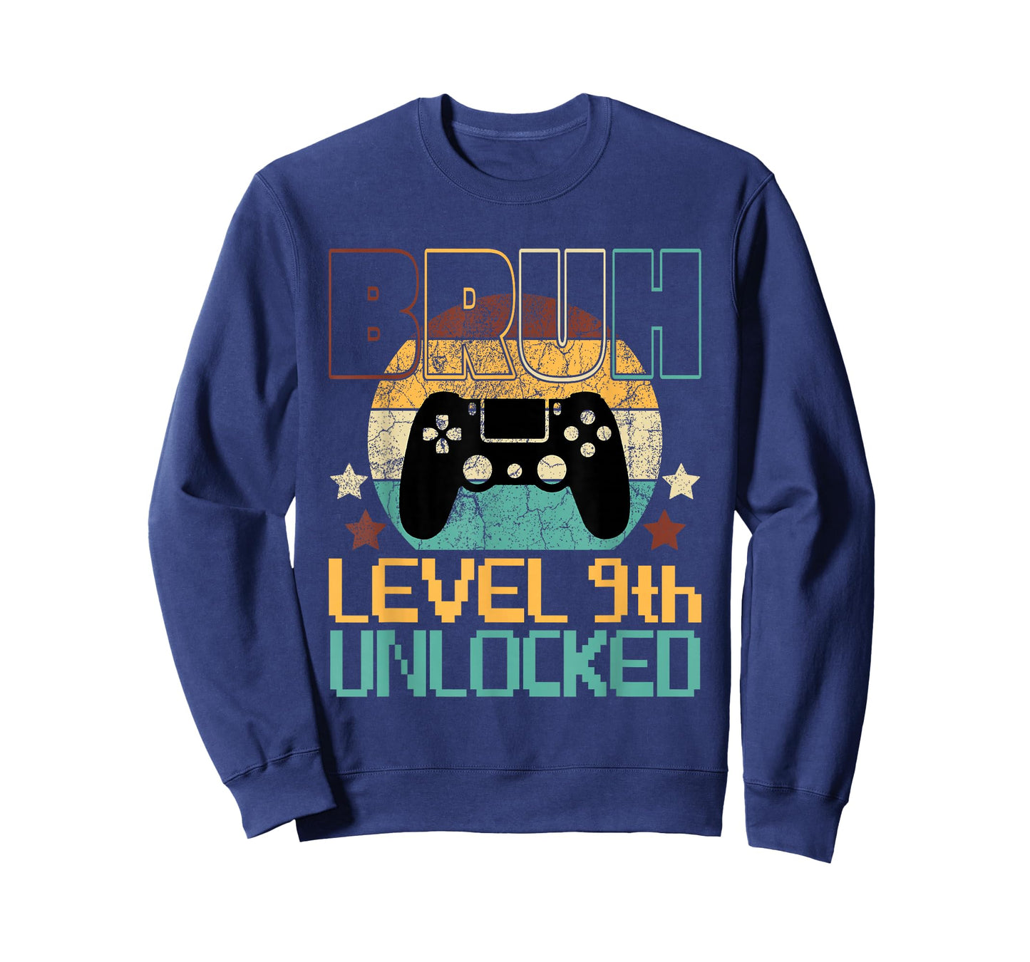 Bruh Level 9th Unlocked Birthday Gaming Boy Pixel Gamer Kids T-Shirt