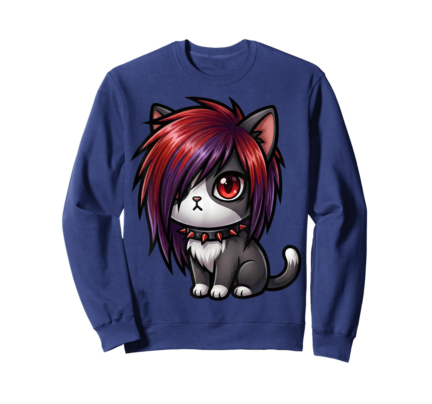 Funny Cat Goth Girl Emo Gothic Kitty Kawaii Kids Boys T-Shirt