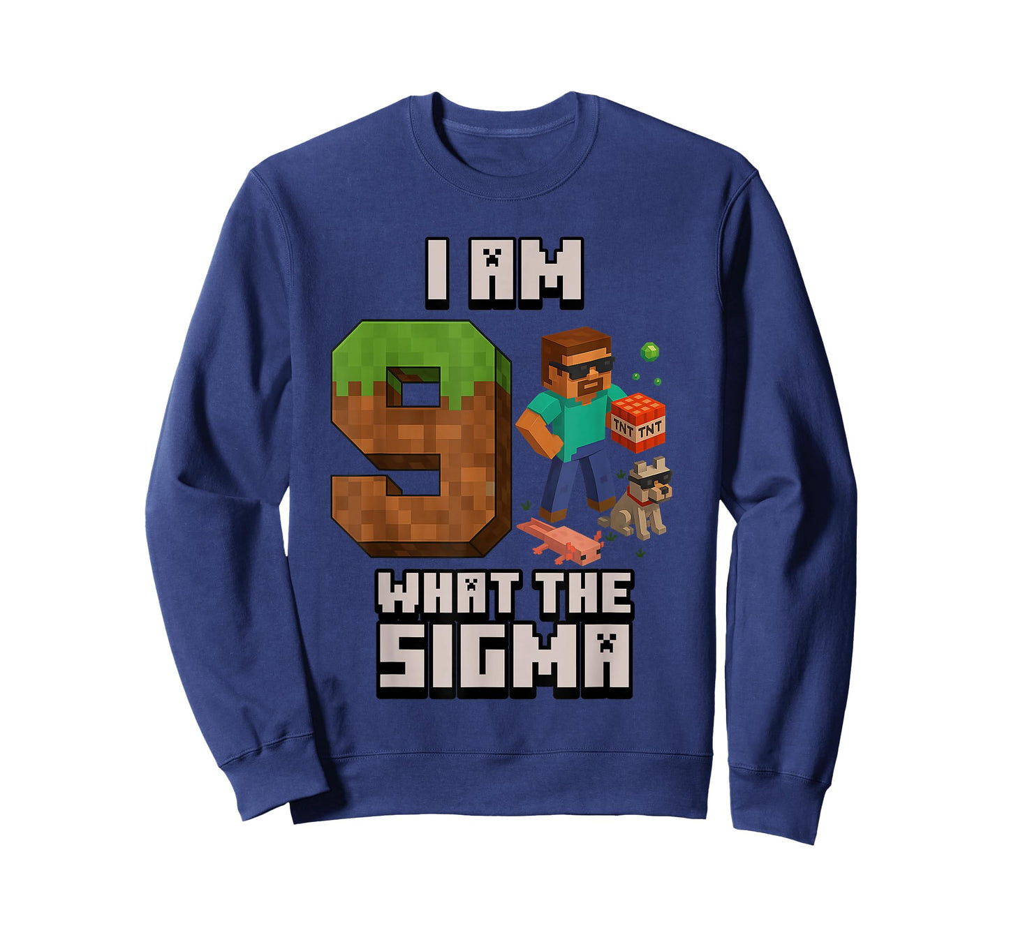9th Birthday What The Sigma Pixel 9 Bday Gamer Boys Kids T-Shirt