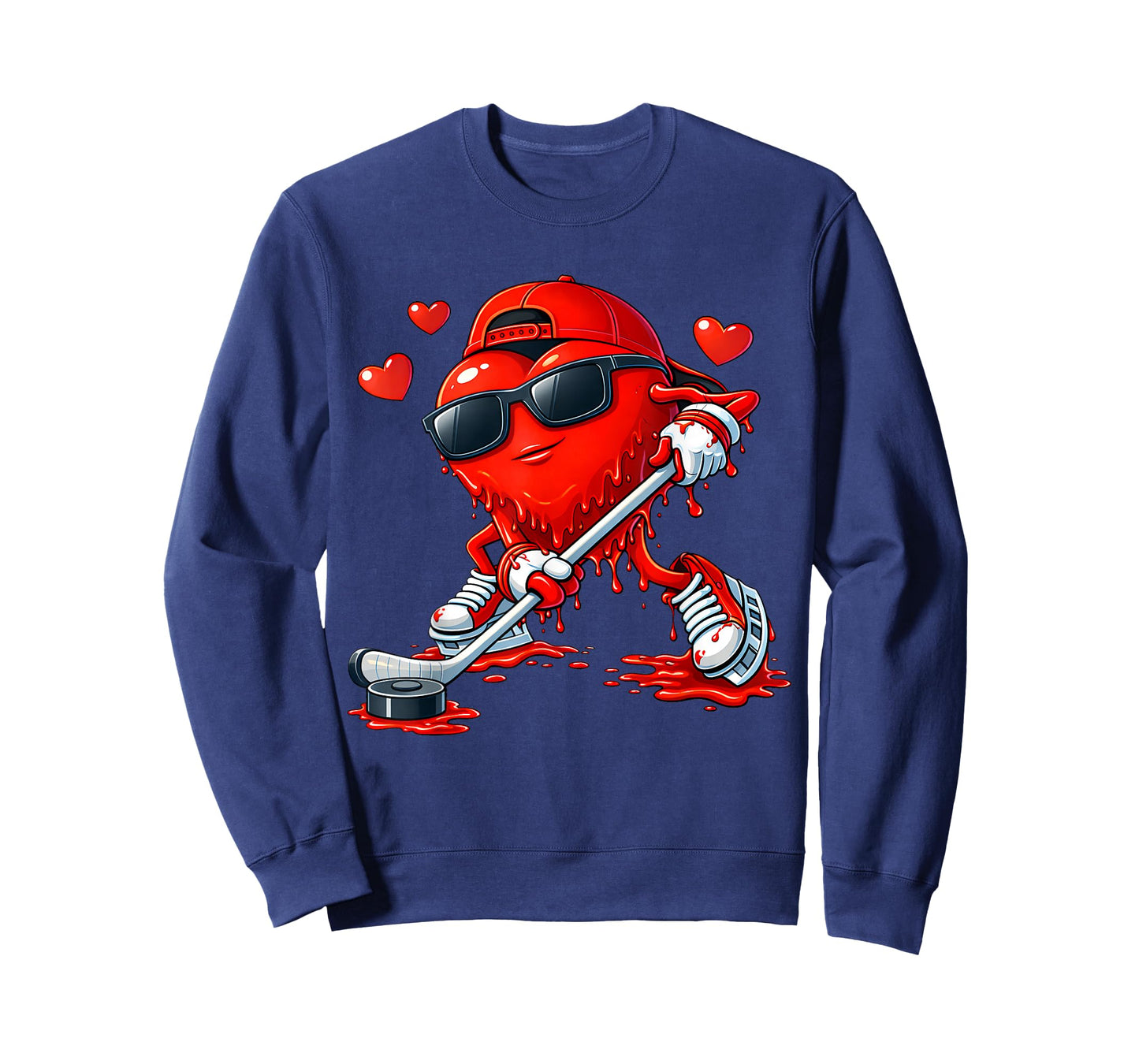 Valentine Hockey Heart Drip Sport Love Valentines Day Boys T-Shirt