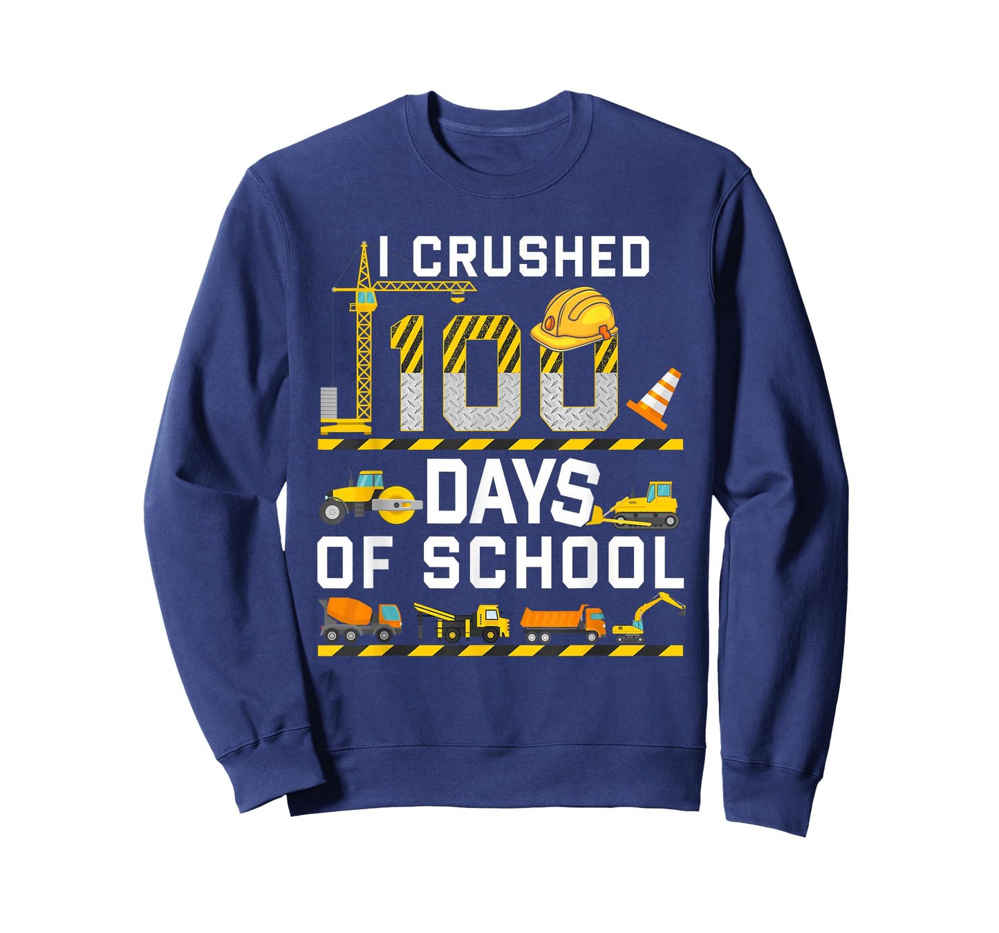 I Crushed 100 Days of School Construction Truck Toddlers Kid T-Shirt