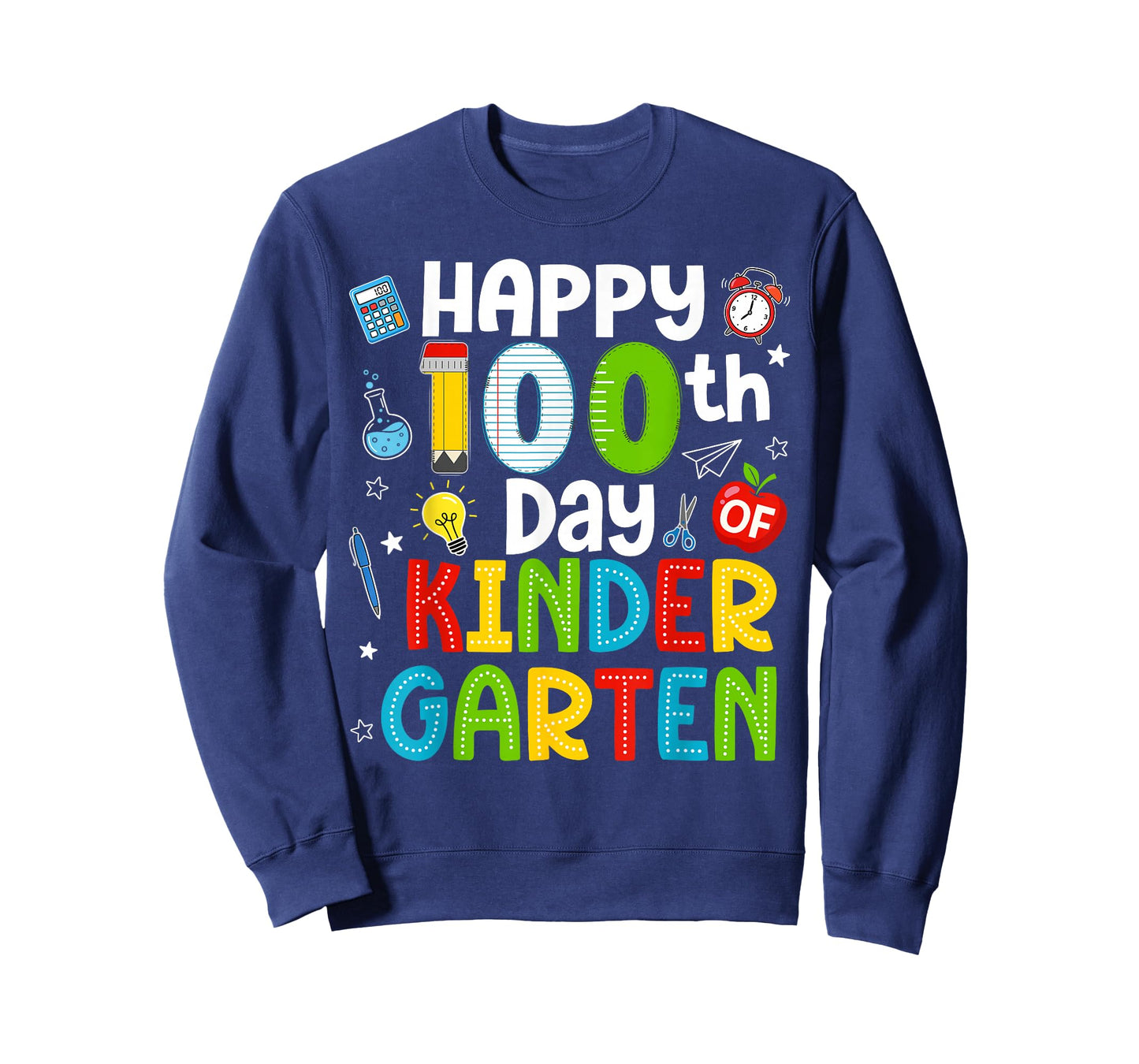 Happy 100th Day of Kindergarten Teacher 100 Days of School T-Shirt