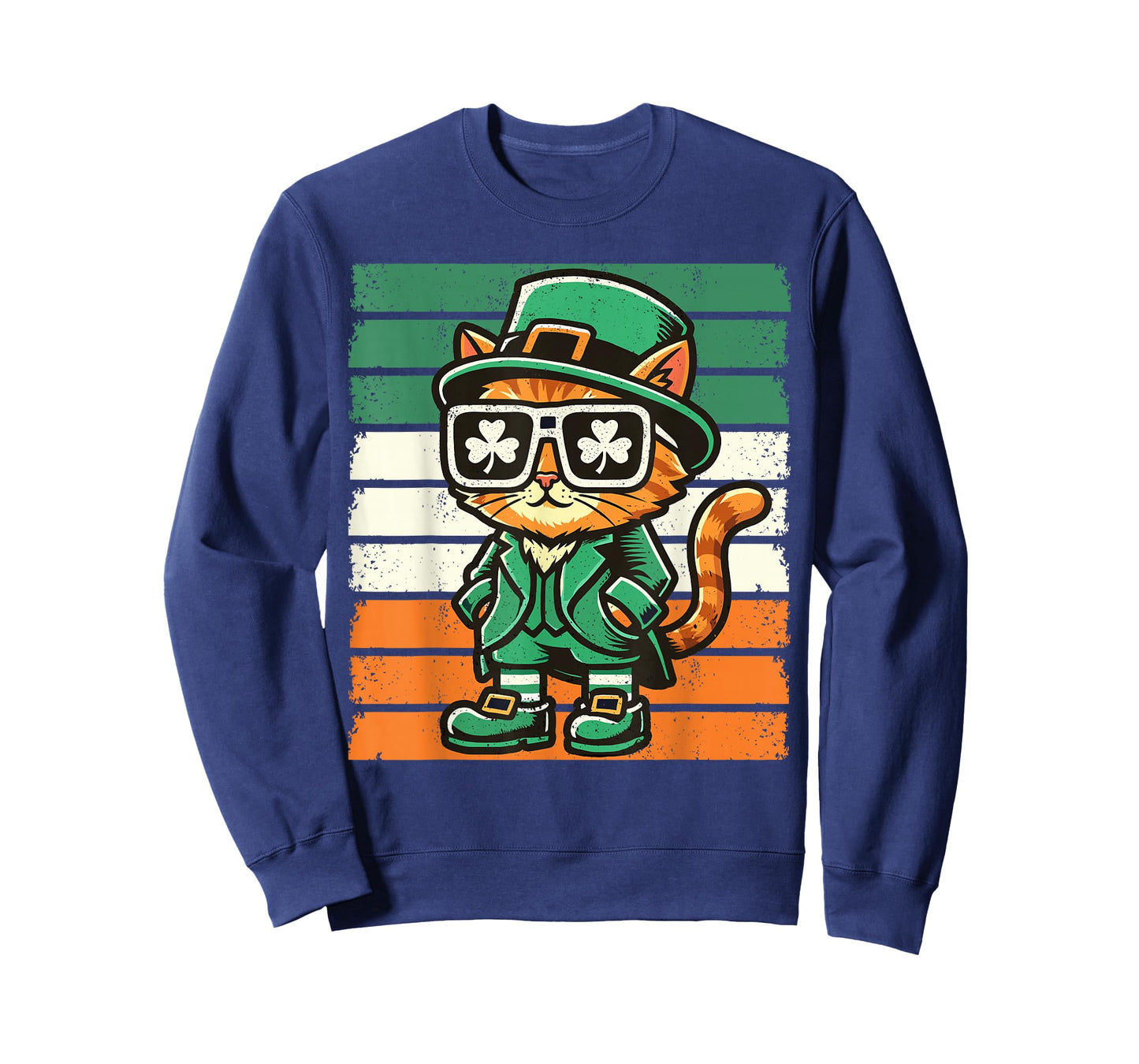 Cat Irish Shamrock Men Women Kids Funny St. Patrick's Day T-Shirt