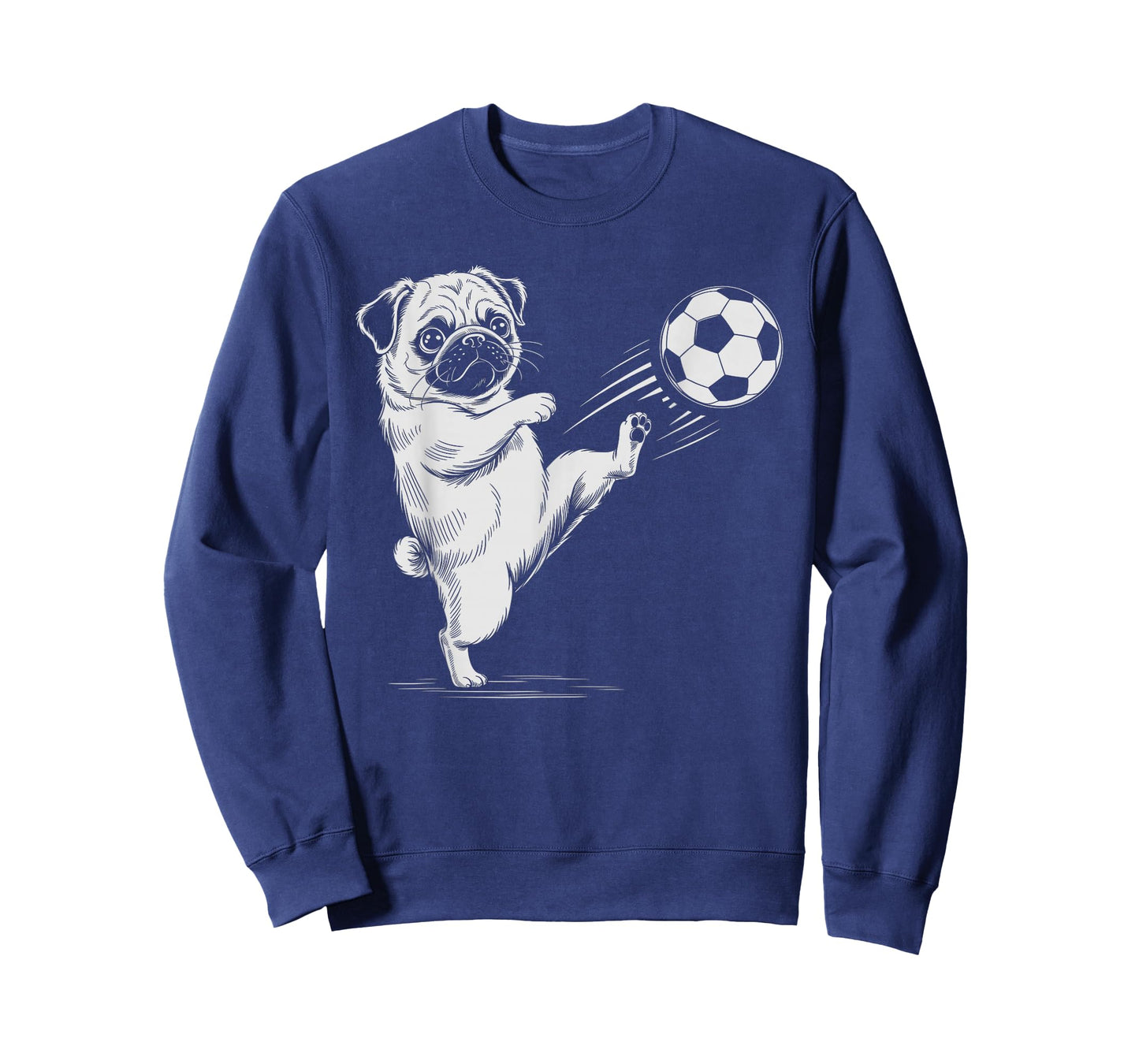 Funny Soccer Pug Ball Scoring Dog Kids Score Game Mom Cleats T-Shirt
